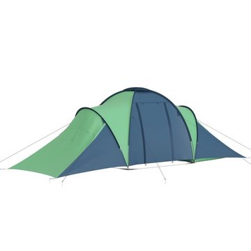 vidaXL Wurfzelt Familienzelt Kuppelzelt Campingzelt 6 Personen Blau und Grün