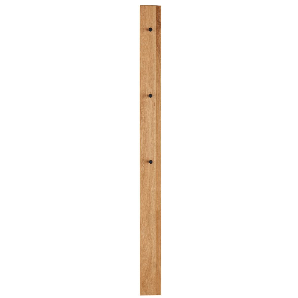 Lomadox Garderobenpaneel SALACH-64, Garderoben Paneel Eiche massiv geölt mit Metall Haken, : 12/163/5 cm
