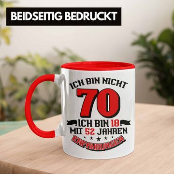 Trendation Tasse Tasse 70. Geburtstag Geschenkidee für Männer Frauen Spruch 70 Jahre 18