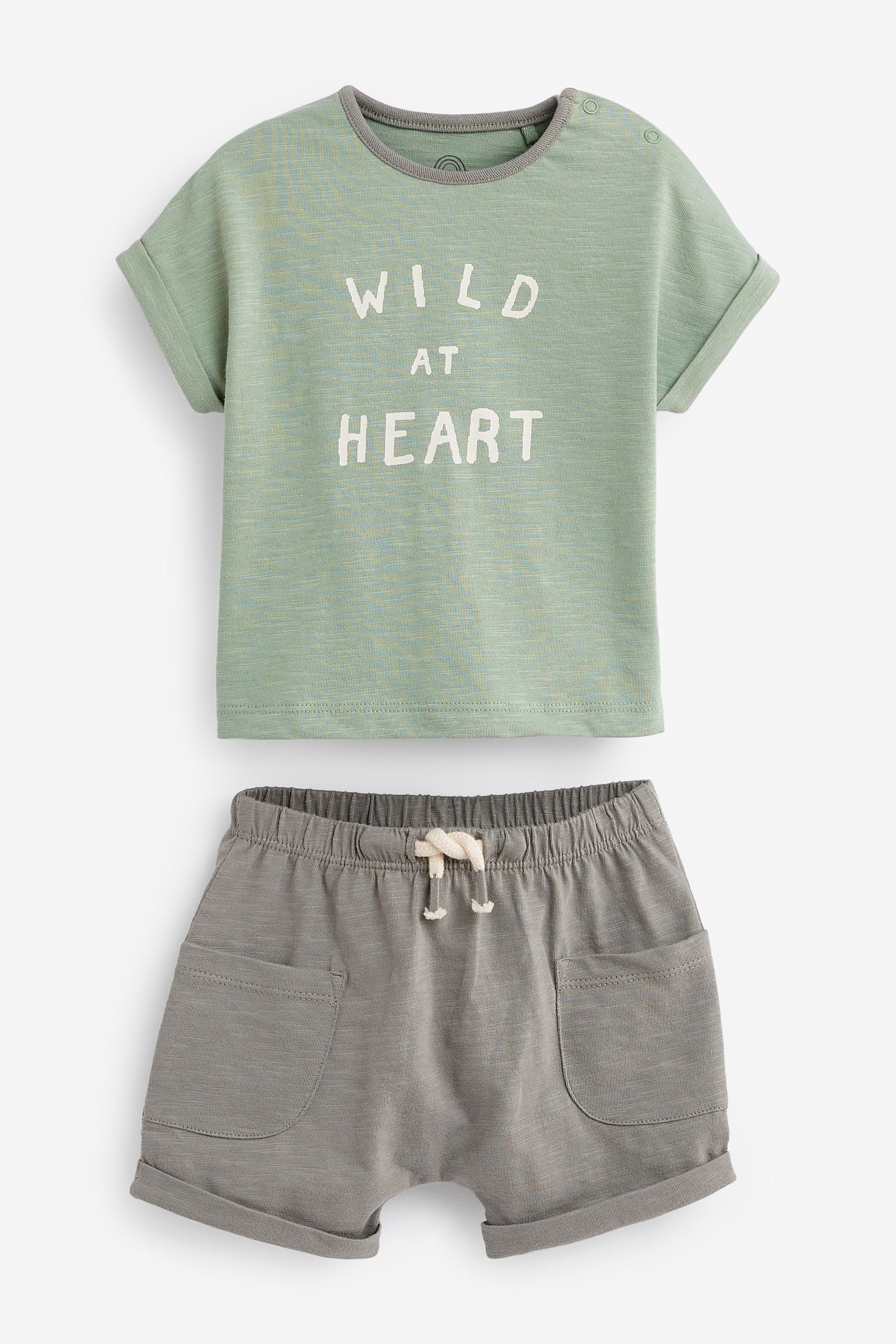 Green T-Shirts Sage und Baby Next 6-teiliges Safari Shorts, (6-tlg) Set T-Shirt & Shorts