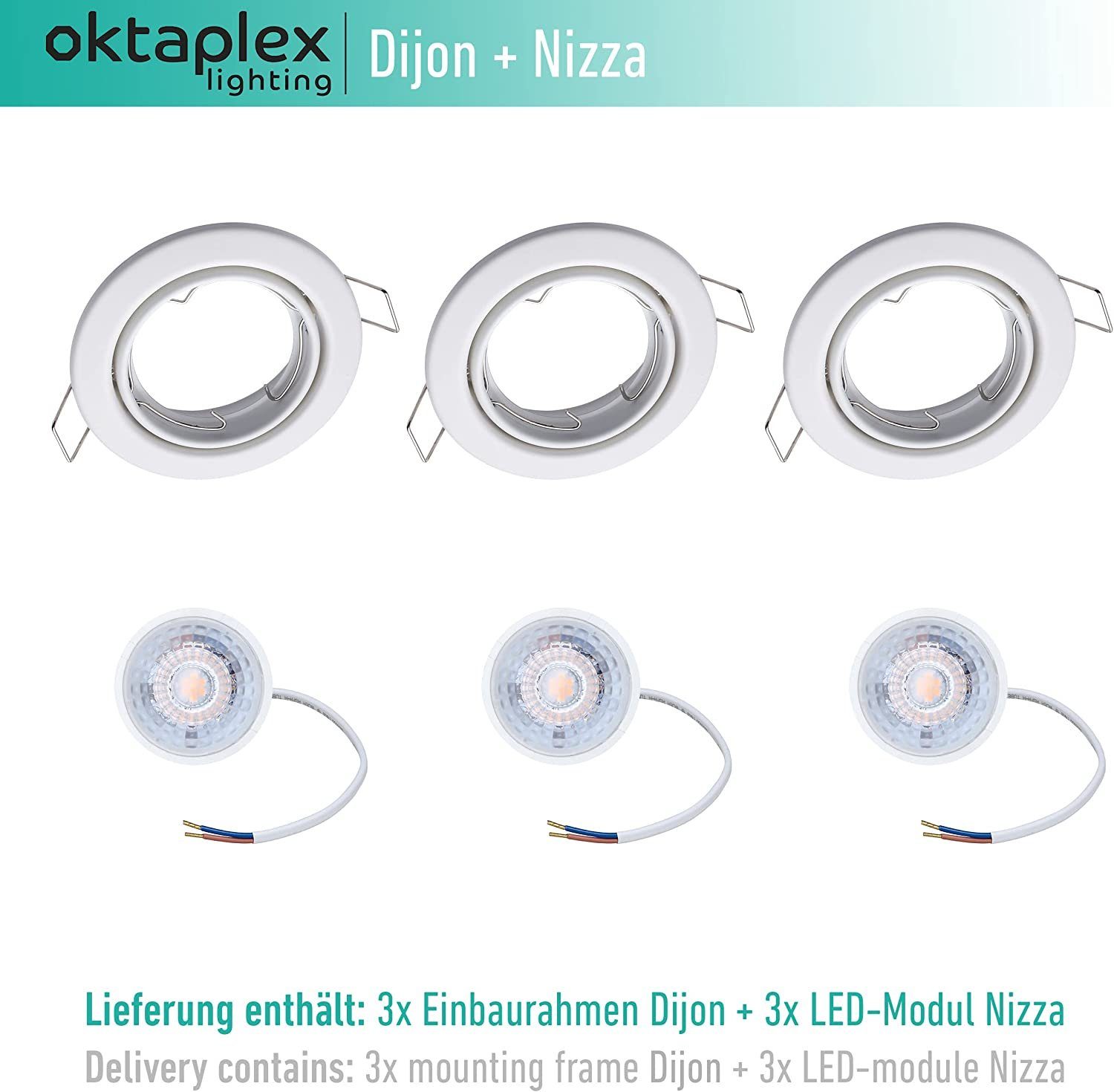 Oktaplex lighting LED Einbaustrahler 3er Set günstig online kaufen