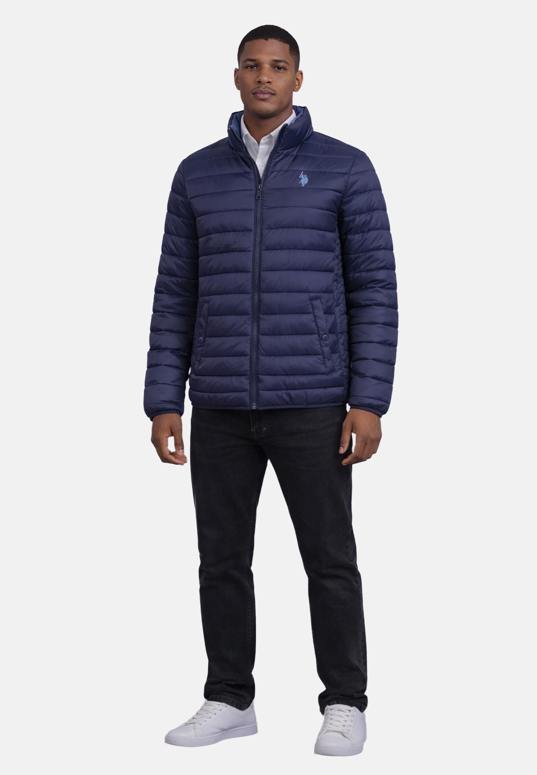 U.S. Polo Assn. Steppjacke USPhenixx - leicht Herren Übergangsjacke mit Reißverschluss Leichte Steppjacke mit hohem Kragen und Taschen