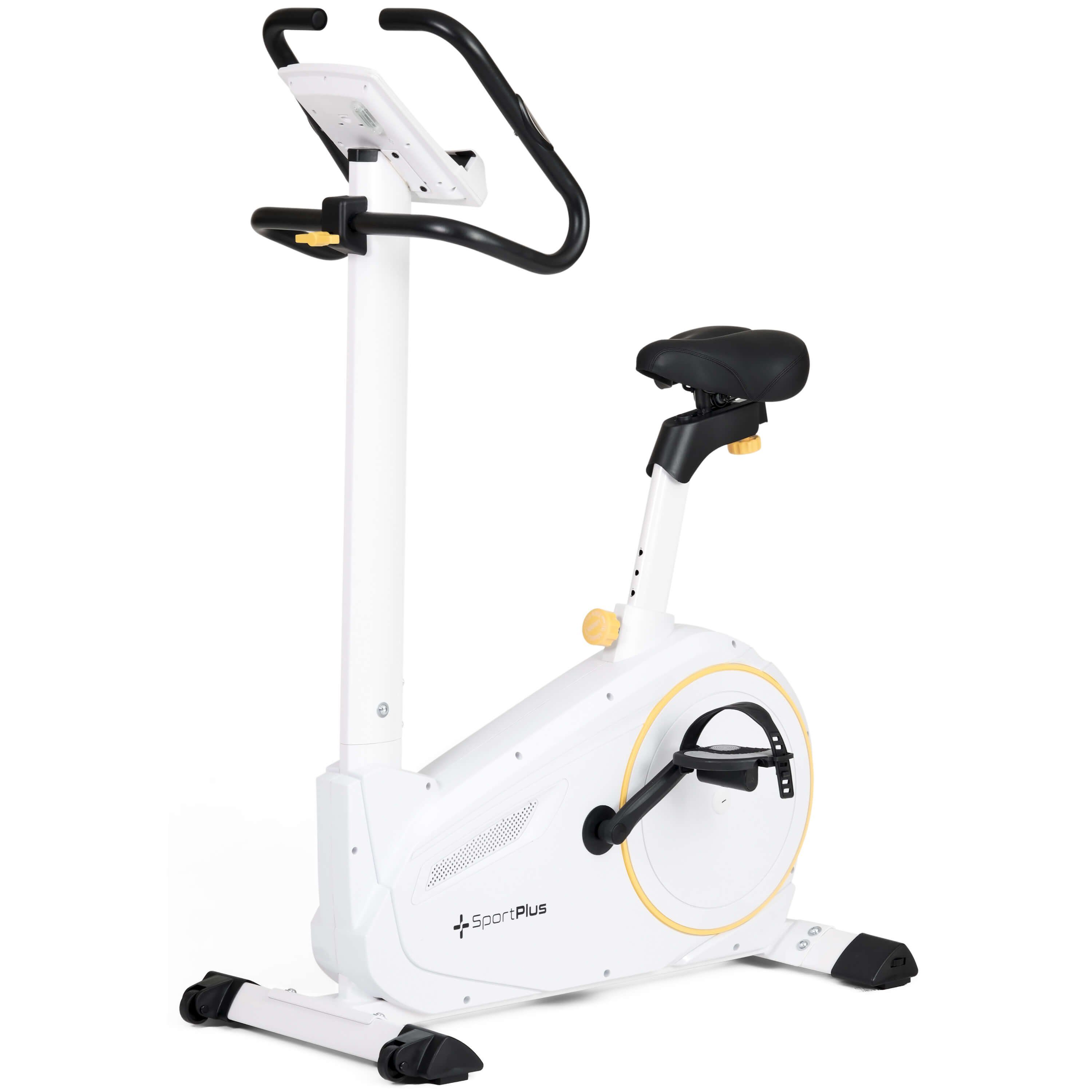 SportPlus Heimtrainer SP-HT-9600-W-iE, Crosstrainer, Heimtrainer, 17 kg Schwungmasse, Handpulssensoren, weiß