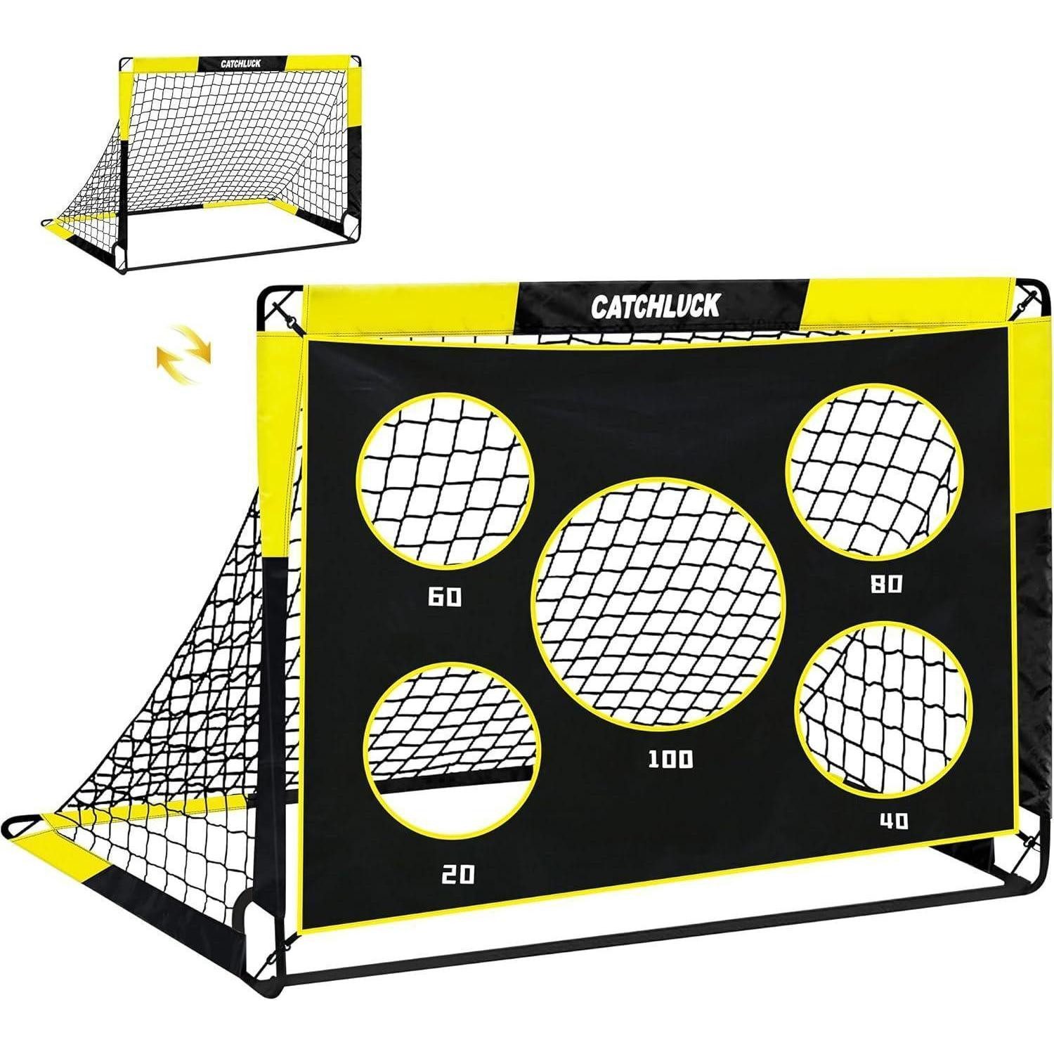 Fußballtor Fussballtore Kinder 2-in-1 Pop Up Tor 120x90x90 Gelb