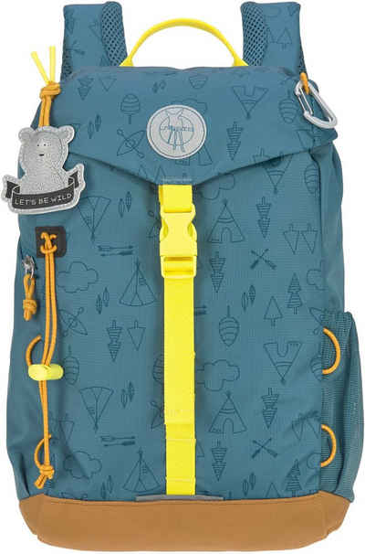 LÄSSIG Kinderrucksack Adventure, Blue, Mini Backpack, inkl. Sitzunterlage; PETA-approved vegan; aus recyceltem Material