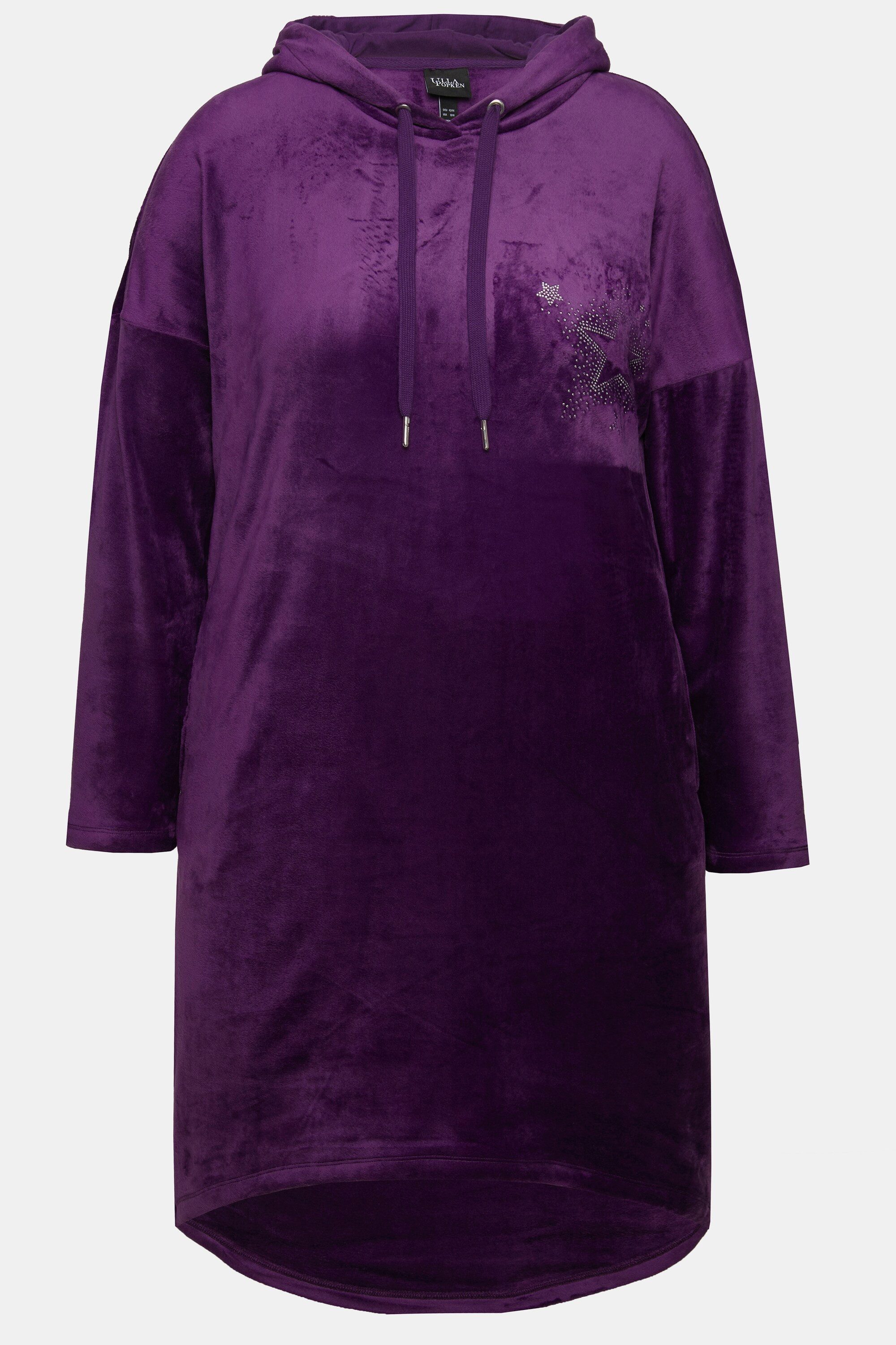 Ulla Popken Jerseykleid Loungewear-Nickikleid Kapuze Langarm recycelt günstig online kaufen