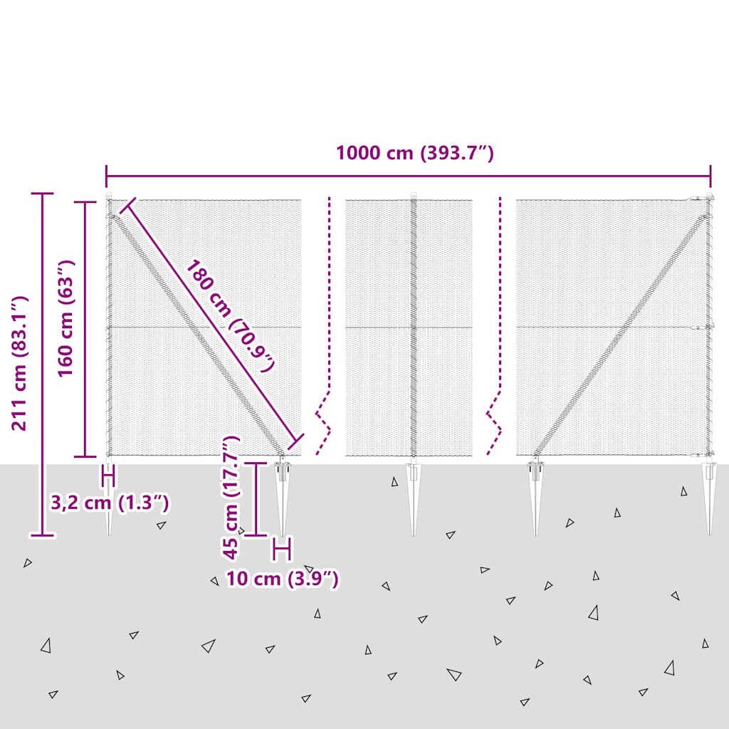 vidaXL Zaunpfosten Silber, (1-St)