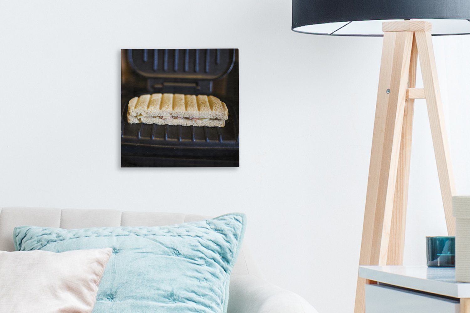 Leinwandbild St), einem für OneMillionCanvasses® schwarzen Leinwand Sandwicheisen, Toast auf Schlafzimmer Bilder (1 Wohnzimmer