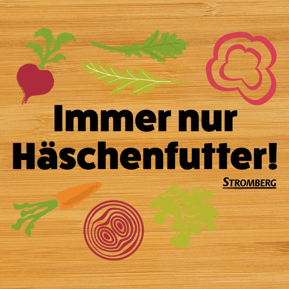 Spreadshirt Lunchbox Stromberg Häschenfutter Spruch Und Gemüse Brotdose mit Bambusdeckel, Edelstahl, Bambus