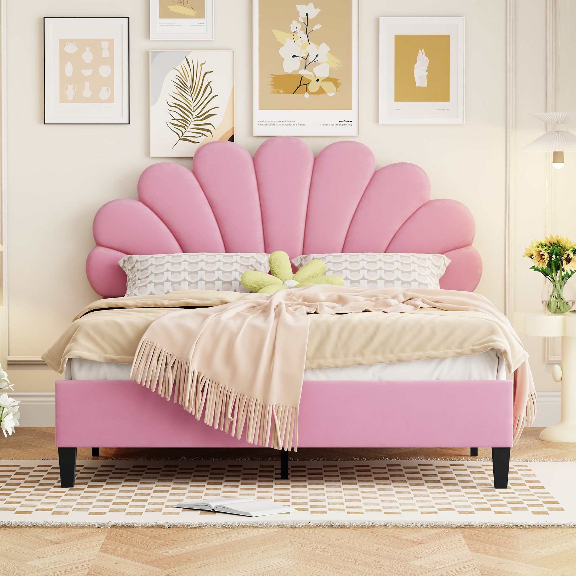 STILVORA Kinderbett 140x200 Polsterbett Gästebett mit günstig online kaufen