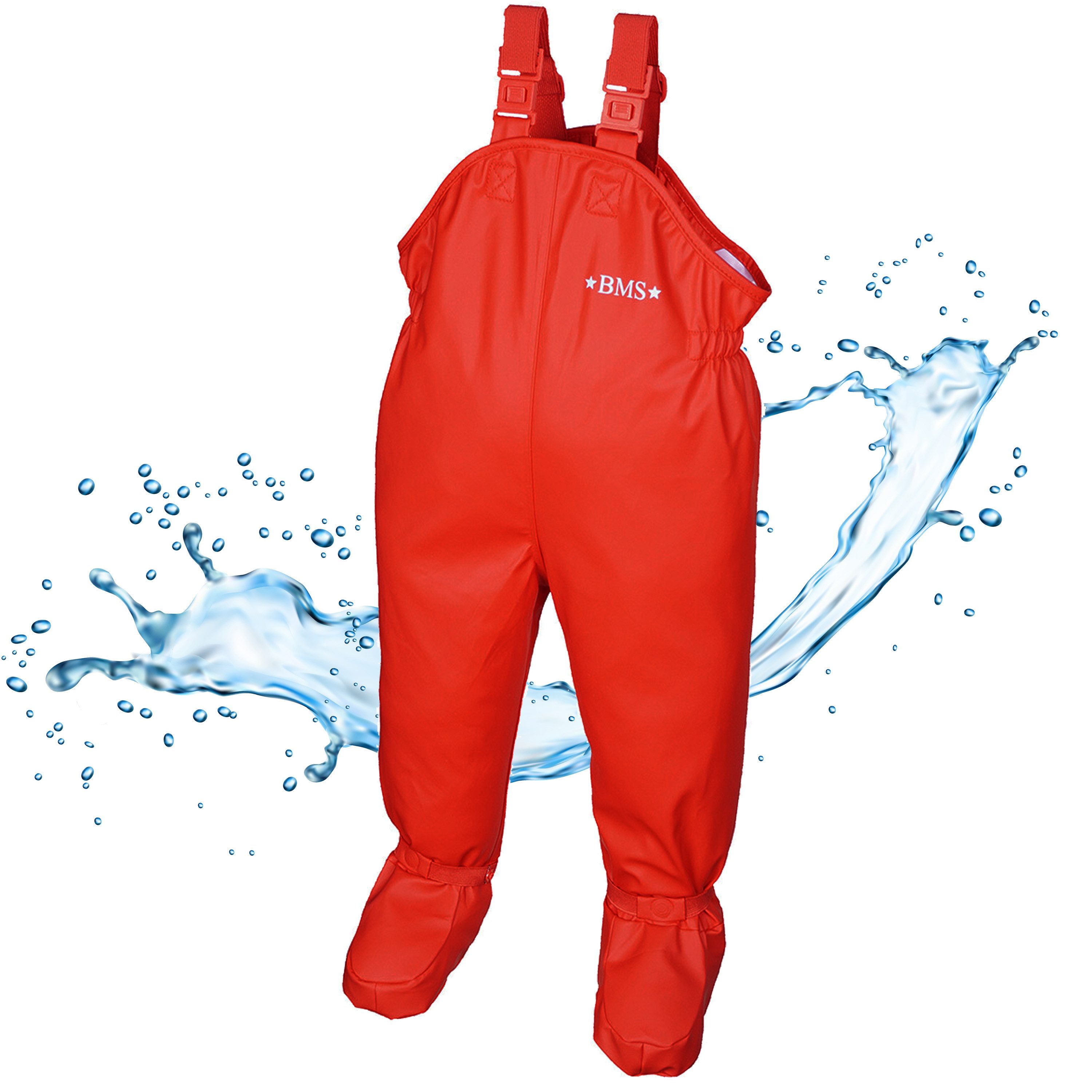 BMS Regen- und Matschlatzhose BMS BabyBuddy - wasserdichte Krabbelhose mit integrierten Füsslingen integrierte Füssling – Bild 3 von 5