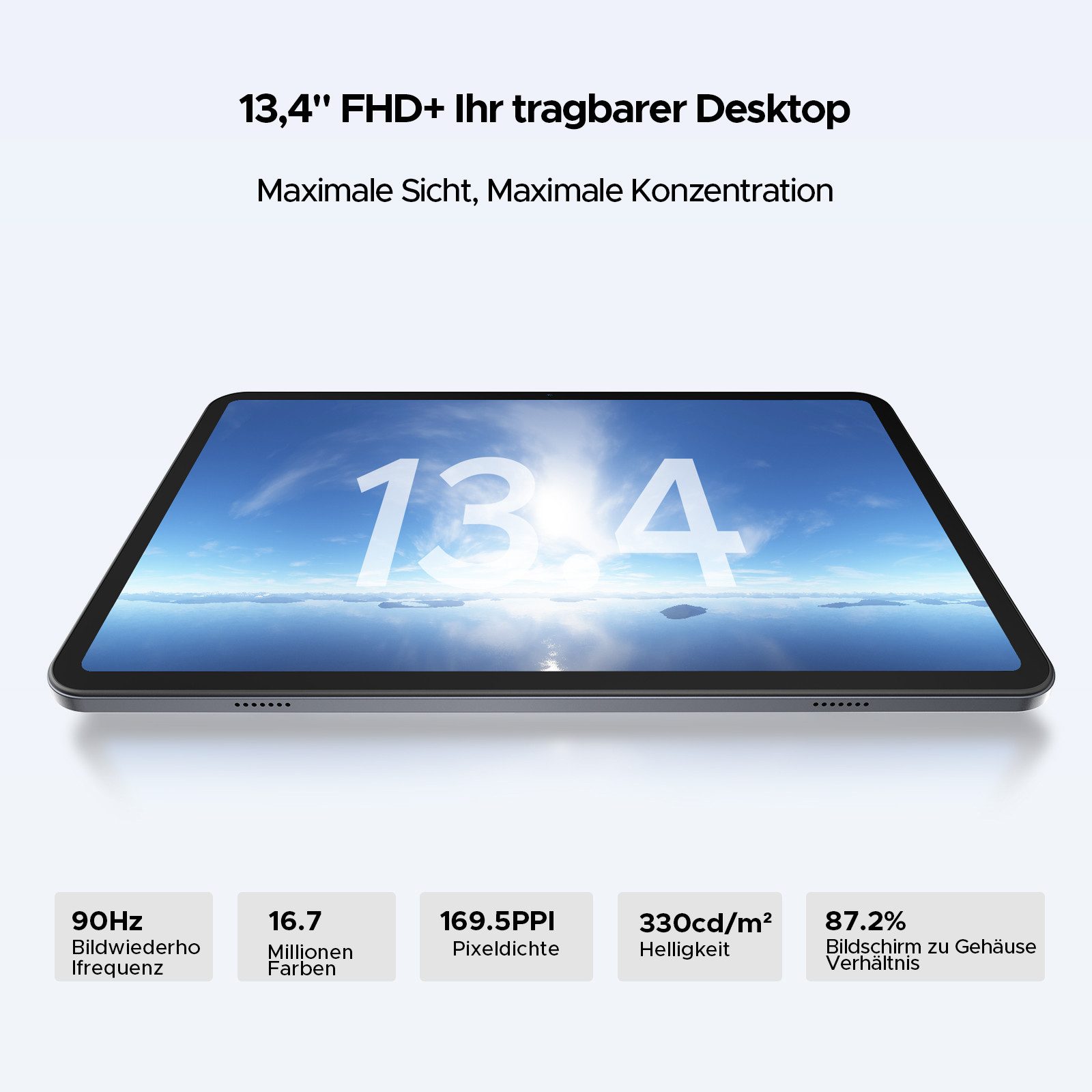 DOOGEE TABG6MAX 13.4'' Android 16 11000mAh 256GB mit Tastatur/Stift/Maus Tablet (13.4", 256 GB, Android 16, 4G, 13MP+8MP, Android 16, SIM-Karten-Support, FHD+ 90Hz)