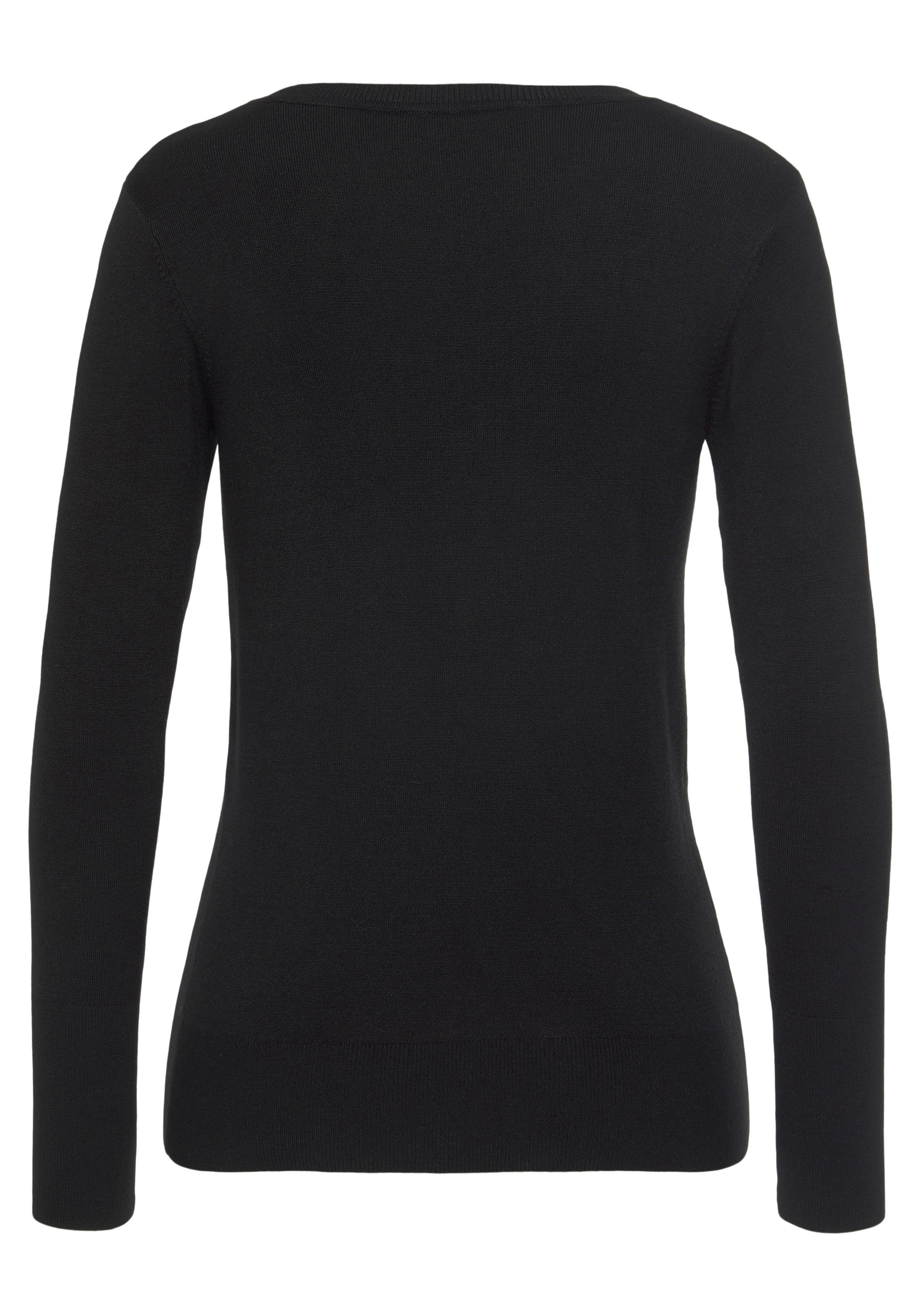 Vivance by Lascana V-Ausschnitt-Pullover in taillierter Form weicher Strickpullover, Feinstrickpullover, V-Pullover, Basic – Bild 4 von 5