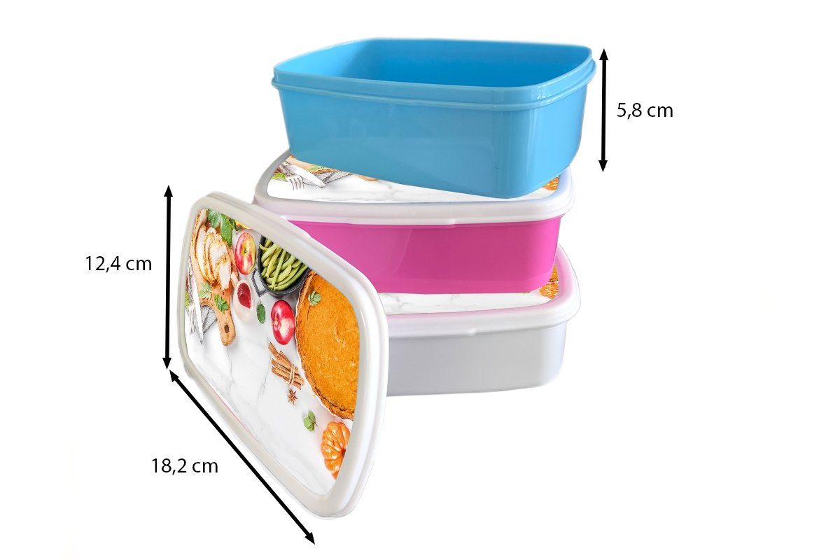MuchoWow Brotdose, für Fleisch - - Gemüse Erwachsene, - Mädchen Kräuter, (2-tlg), Jungs Lunchbox für Kunststoff, Obst und und Brotbox Kinder weiß
