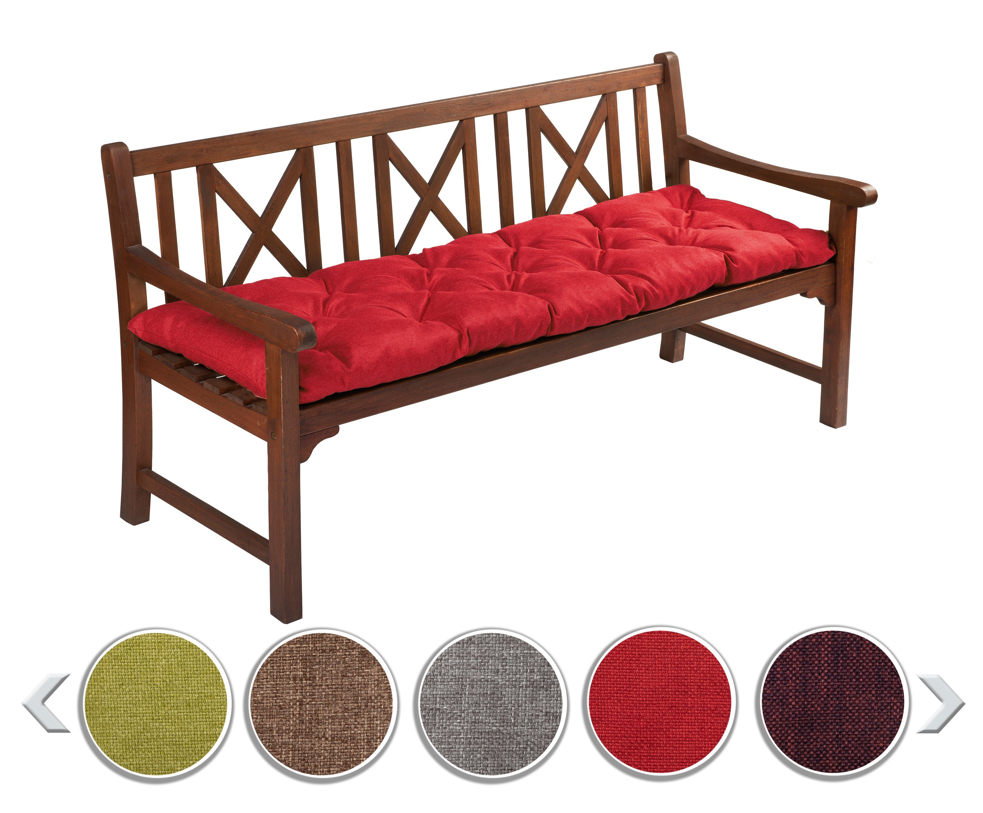 sunnypillow Bankauflage Bankauflage Stuhlkissen viele Farben und Größen zur Auswahl, 140 x 40 cm rot