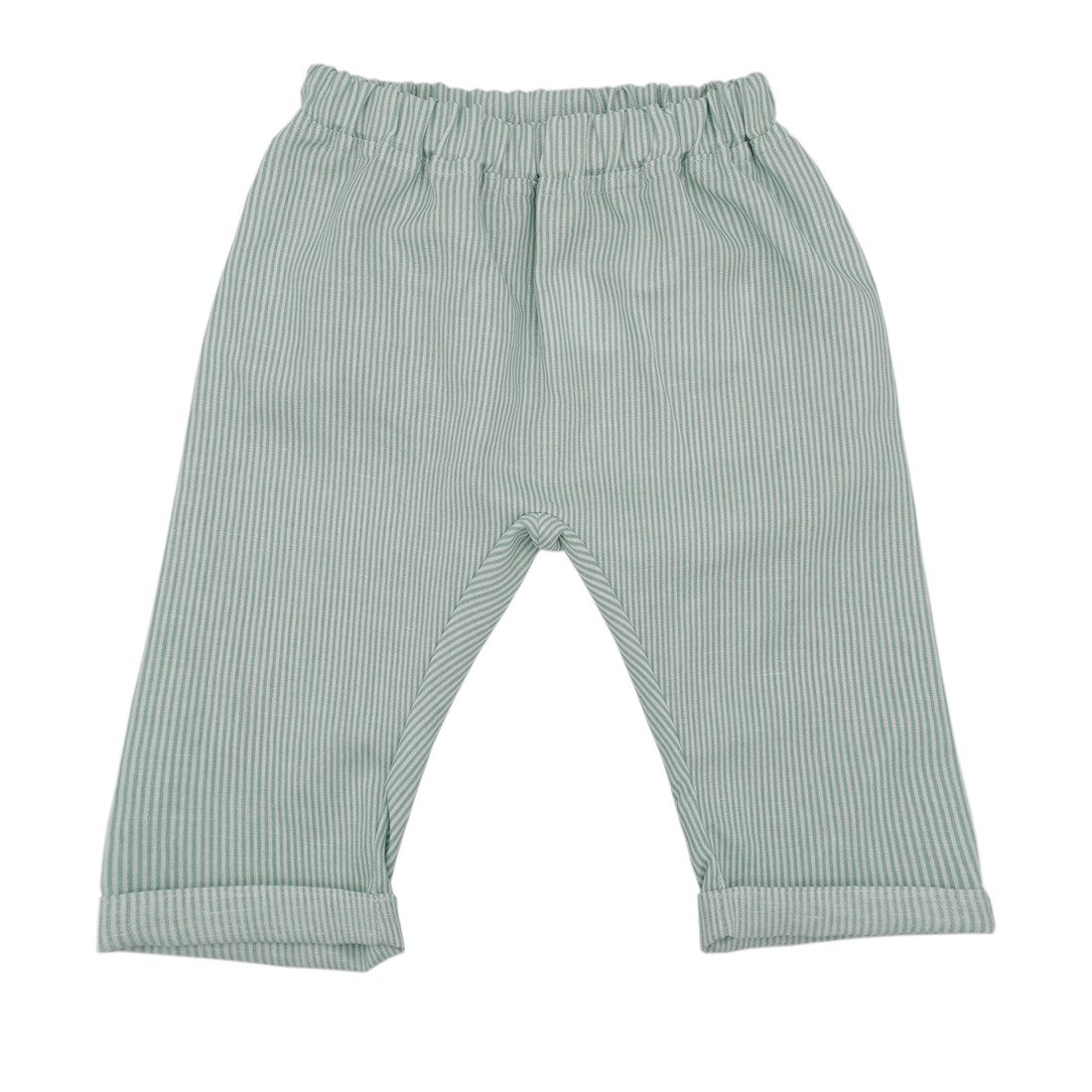 Stoffhose BABY BOY-Krempelhose Streifen, Leinenmischung