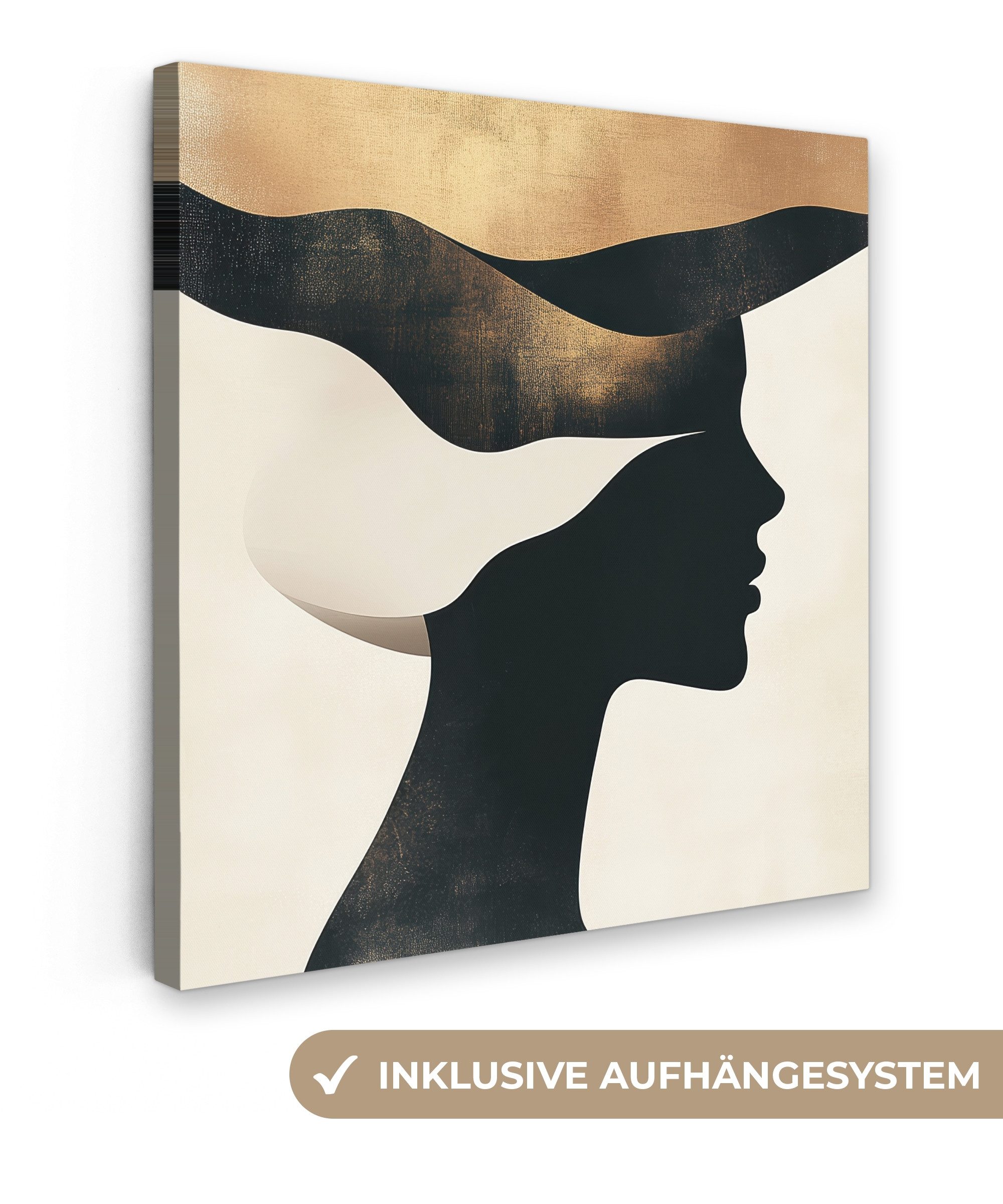 OneMillionCanvasses® Leinwandbild Frau - Wellen - Schwarz, Fotodruck (1 St) günstig online kaufen