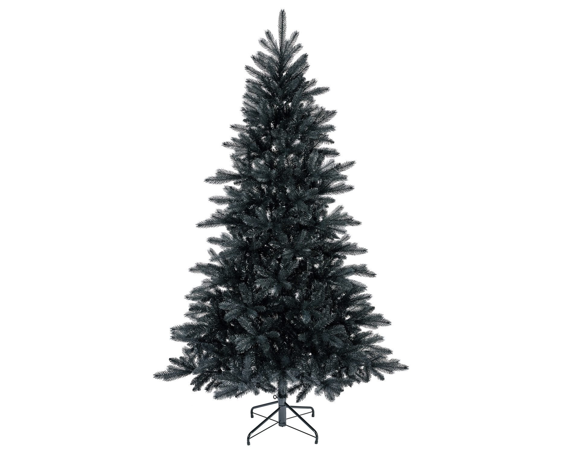 Kaemingk Künstlicher Weihnachtsbaum Everlands Künstlicher Weihnachtsbaum, BERLIN Tanne 180 cm, Schwarz, Tanne, unecht, Indoor, Real-Needle, Soft-Needle-Optik, Metallständer