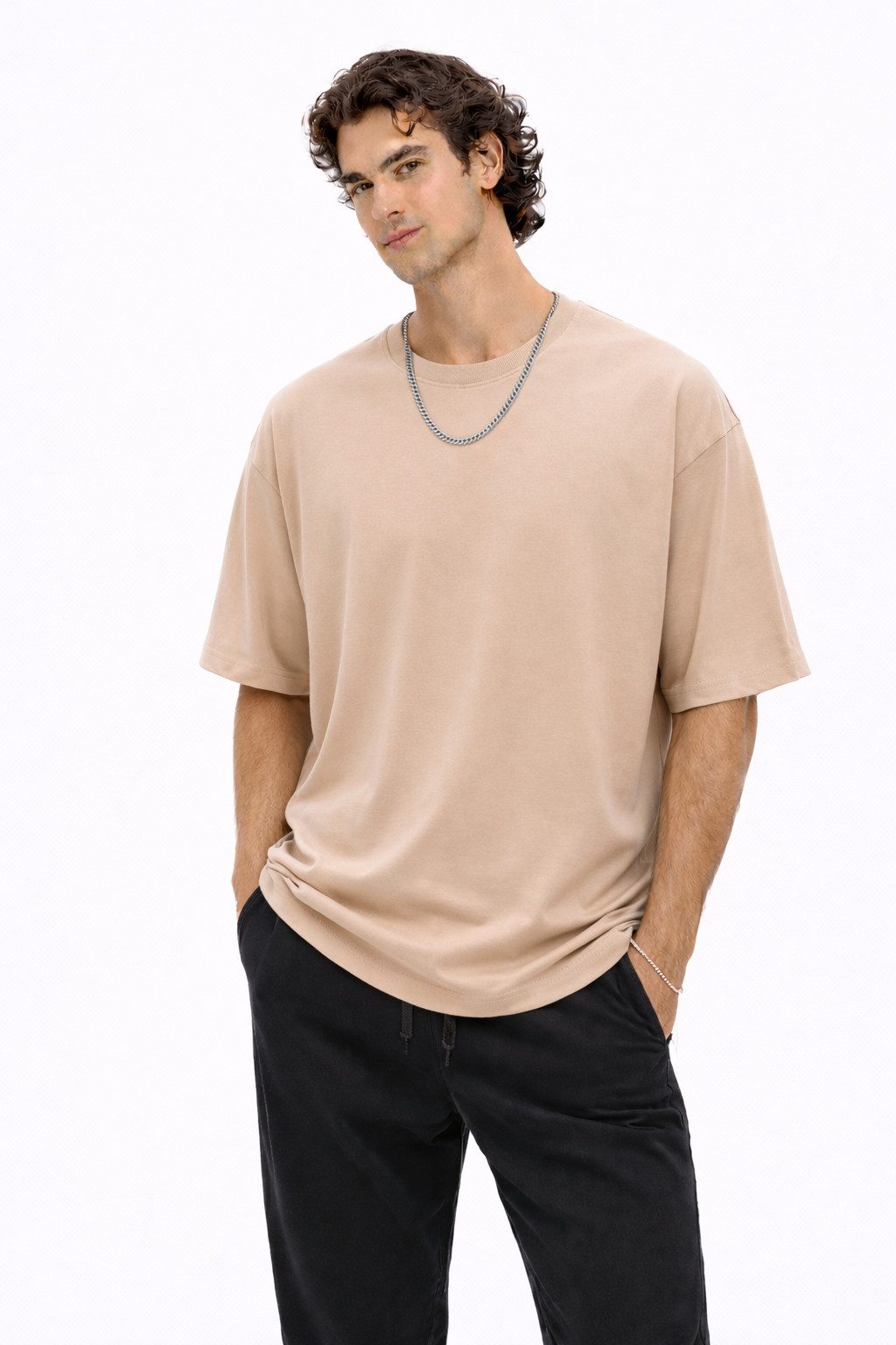Megaman Jeans T-Shirt Herren Oversize T-Shirt Sommer Heavy Weight Basic Shirt Premium OH-45