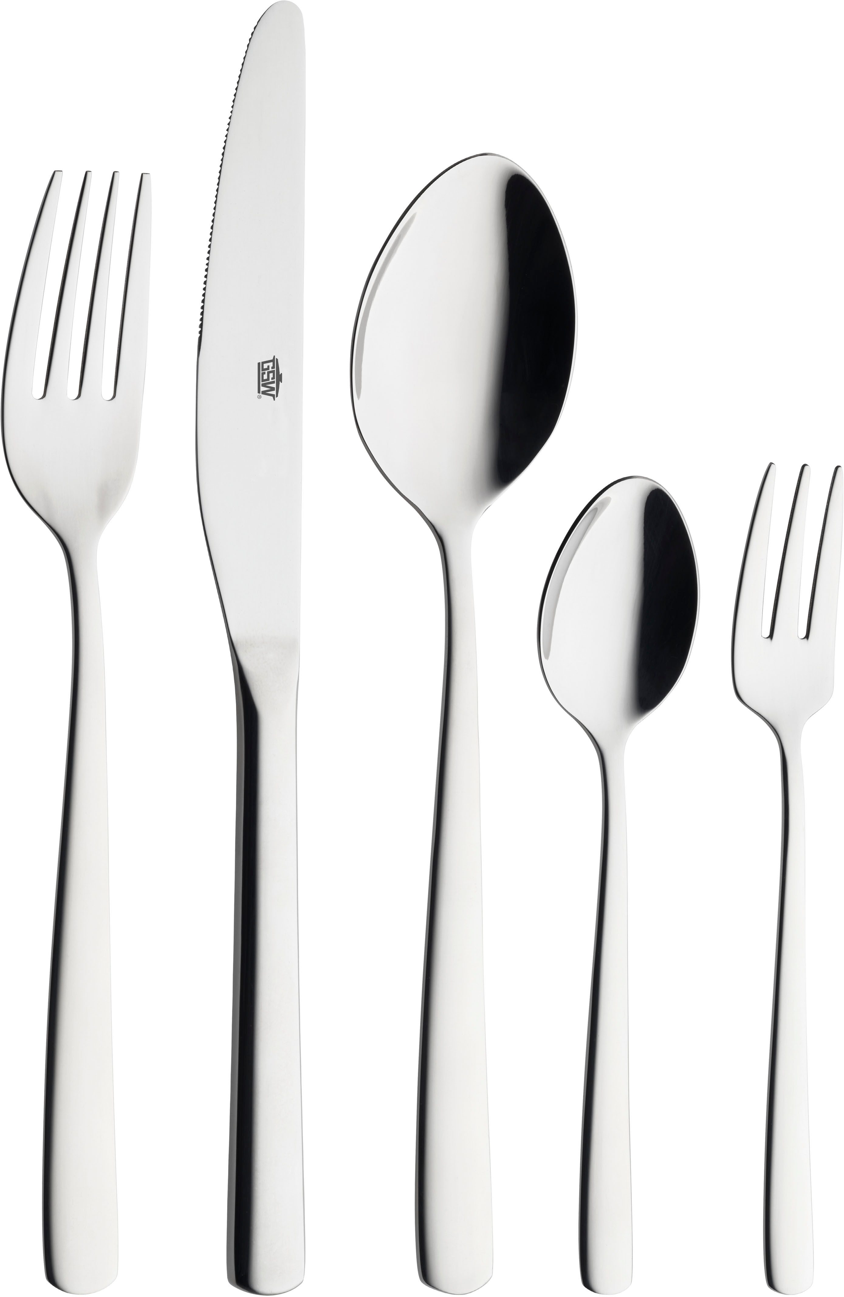 GSW Besteck-Set GSW (60-tlg), 12 Personen, Edelstahl 18/10, Besteck-Set im zeitlosen und klassischen Design für alle Anlässe