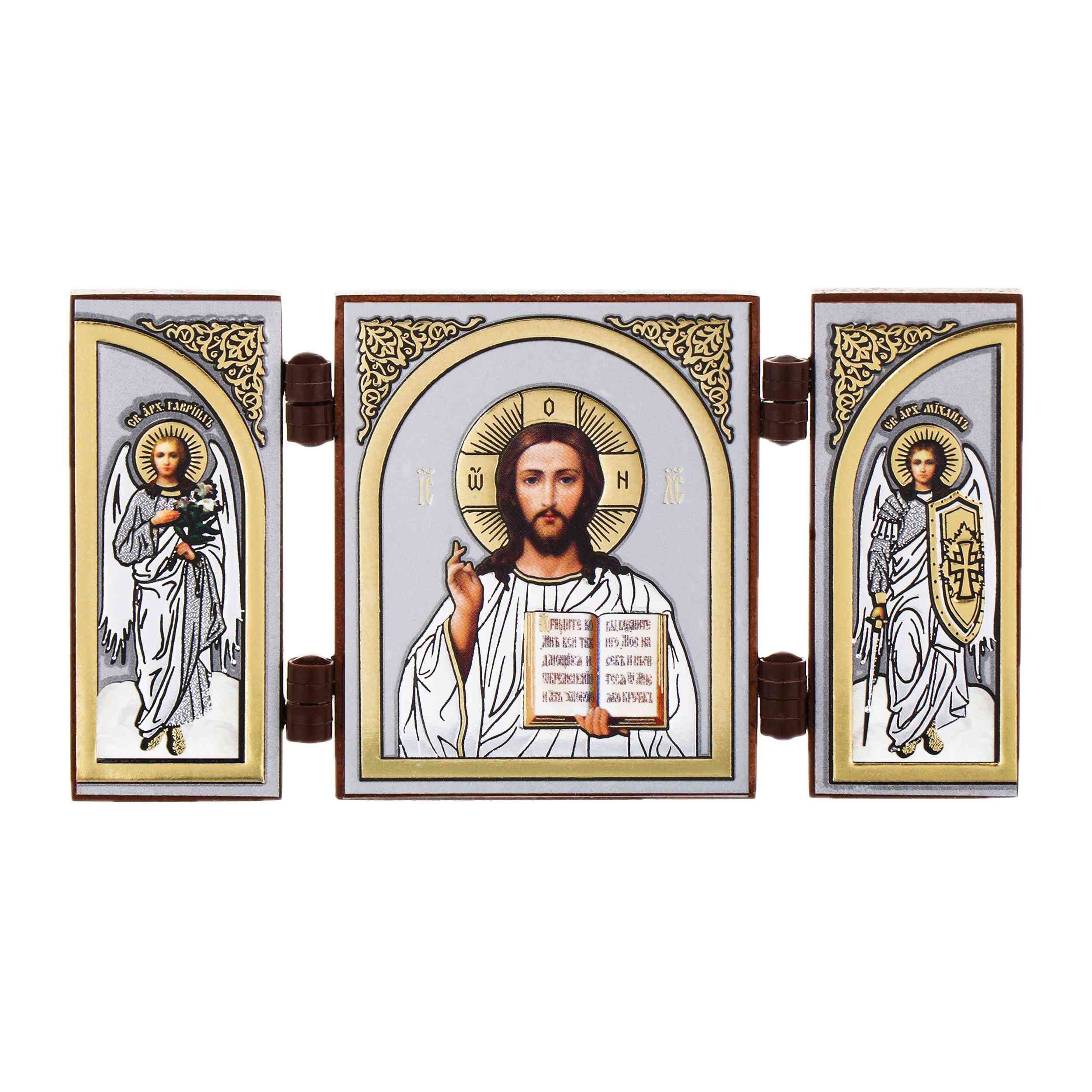 NKlaus Bild Jesus Christus Ikone Triptychon Christlich Holz Reise Altar Iko günstig online kaufen
