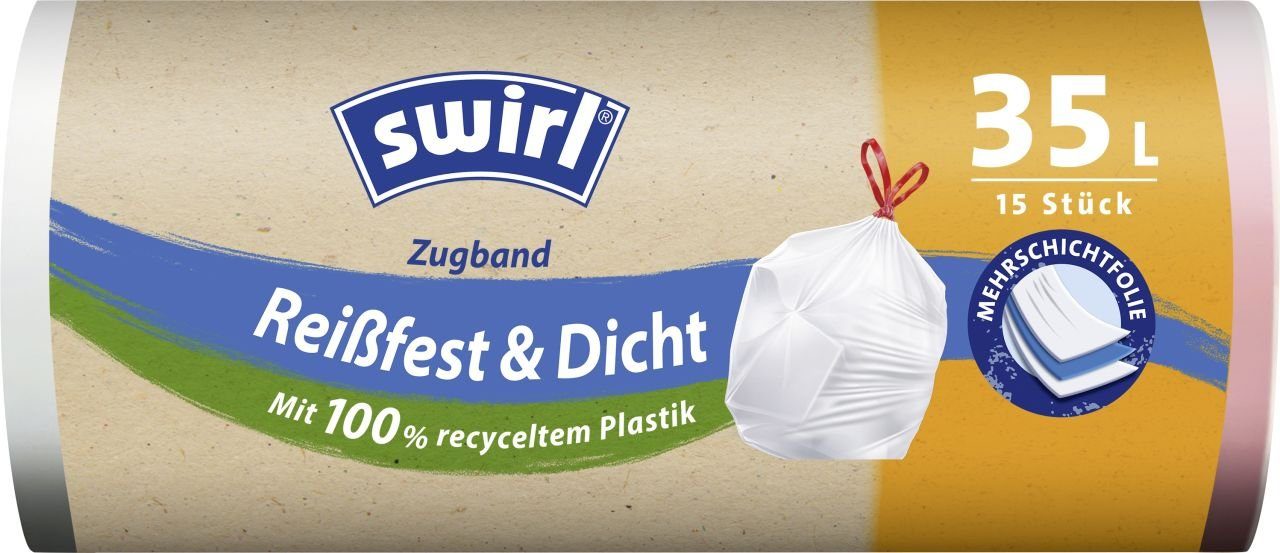 & Swirl® Dicht L Zugband-Müllbeutel Müllsackständer 35 Swirl Reißfest