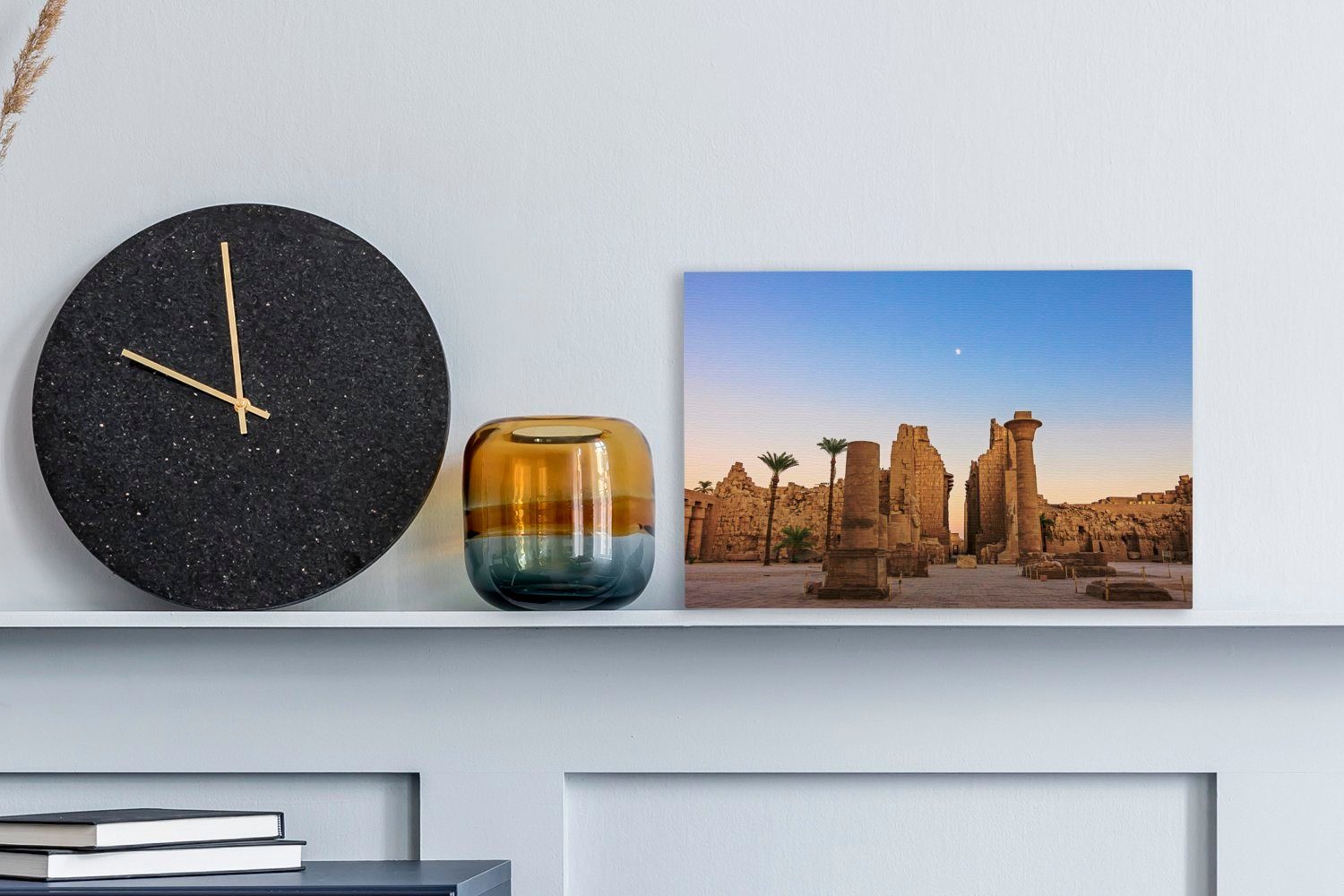 OneMillionCanvasses® Leinwandbild Schöner Sonnenuntergang im Luxor, St), cm Wanddeko, Aufhängefertig, (1 30x20 Leinwandbilder, Wandbild