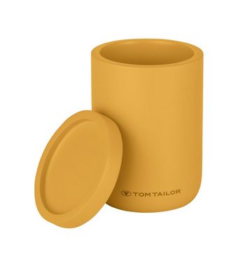 TOM TAILOR HOME Badaccessoire-Set Badezimmer Pumpspender Aufbewahrung Gelb, Seifenspender, Universaldose, Polyresin, Trendfarbe Mustard, Glatte Oberfläche