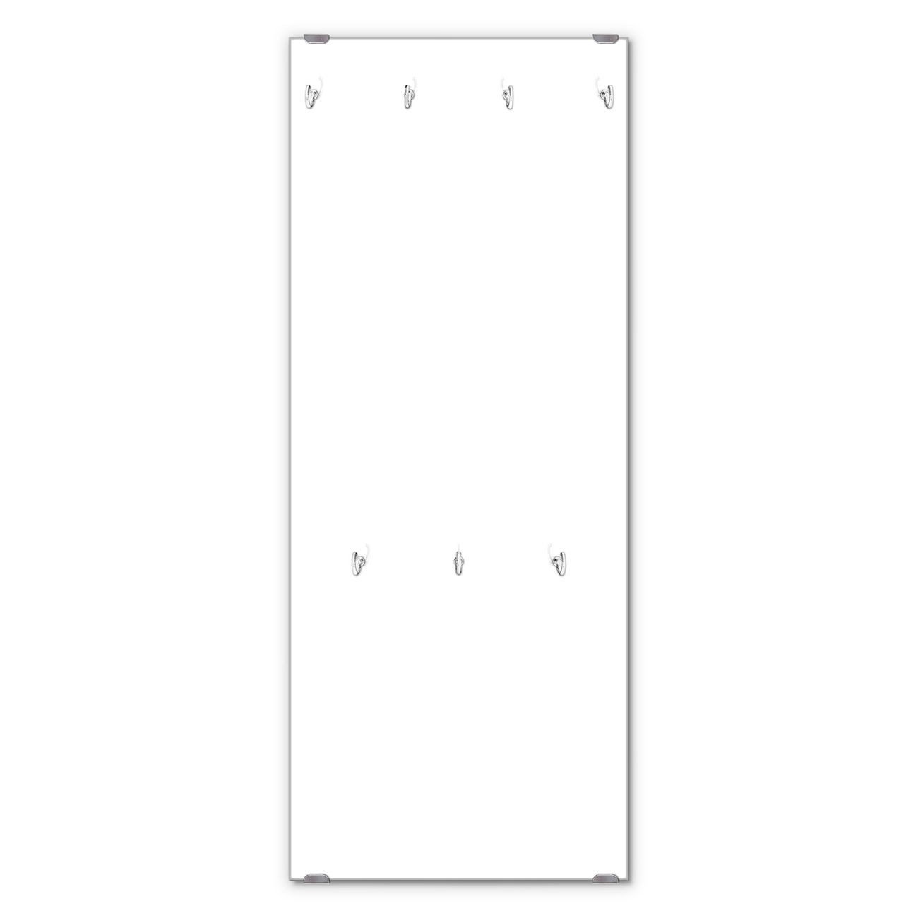 banjado Шкафыleiste Glas weiß (Wandgarderobe, mit verchromten Haken), inkl. Montagematerial