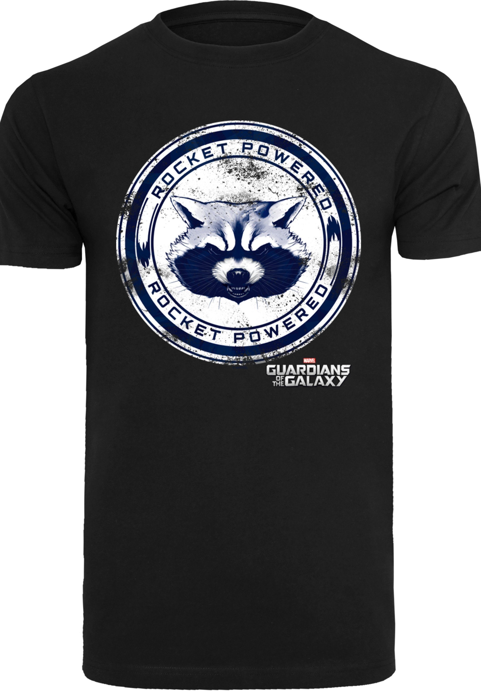 Guardians T-Shirt The Powered Merch,Regular-Fit,Basic,Logo Of F4NT4STIC Herren,Premium Galaxy Marvel Rocket Print