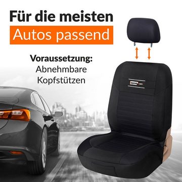 Upgrade4cars Autositzbezug Fahrersitz oder Beifahrersitz Universal, 2-teilig, Auto-Sitzschoner Vordersitz, Auto-Zubehör