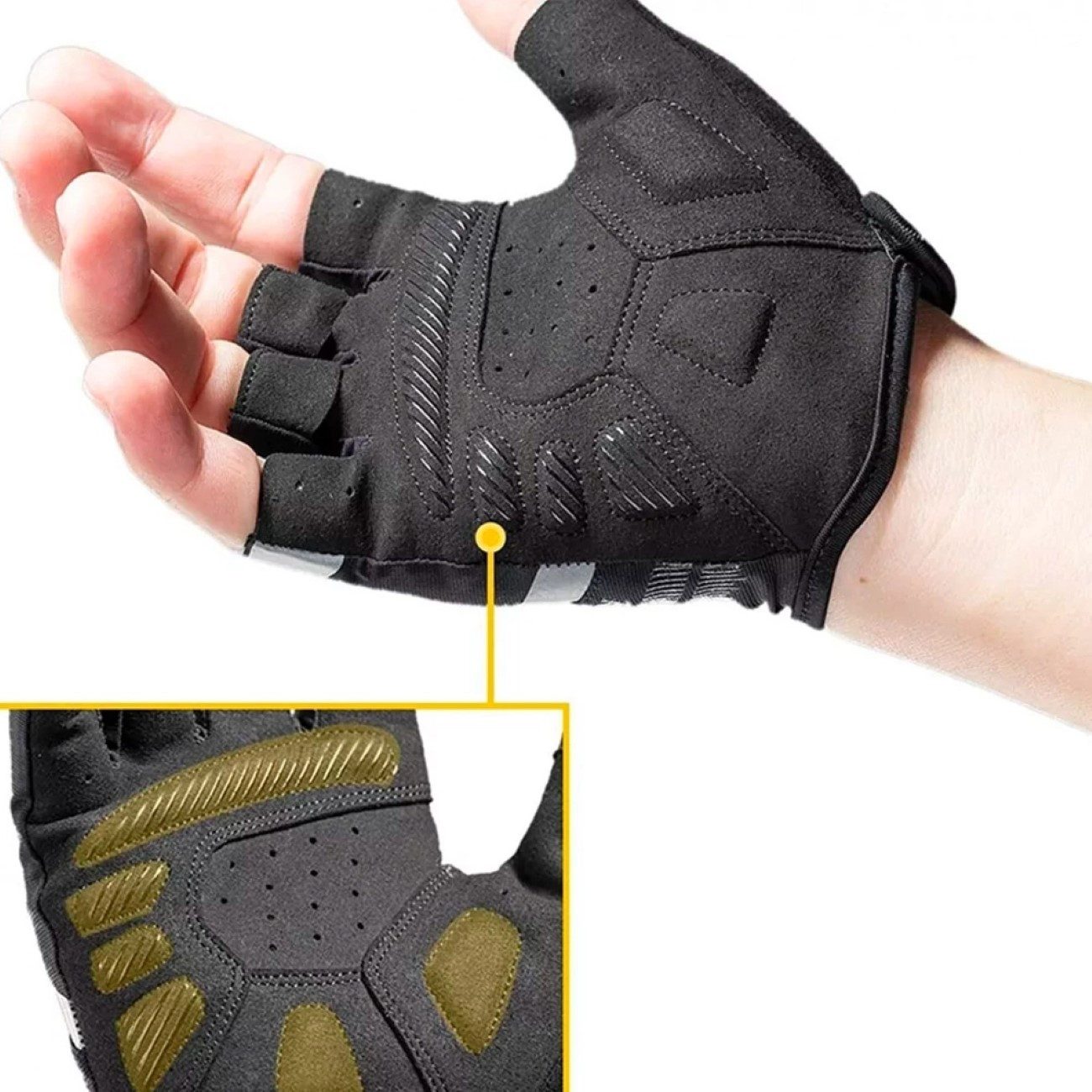 ROCKBROS Fahrradhandschuhe aus Nylon Fäustlinge Schwarz Elastan