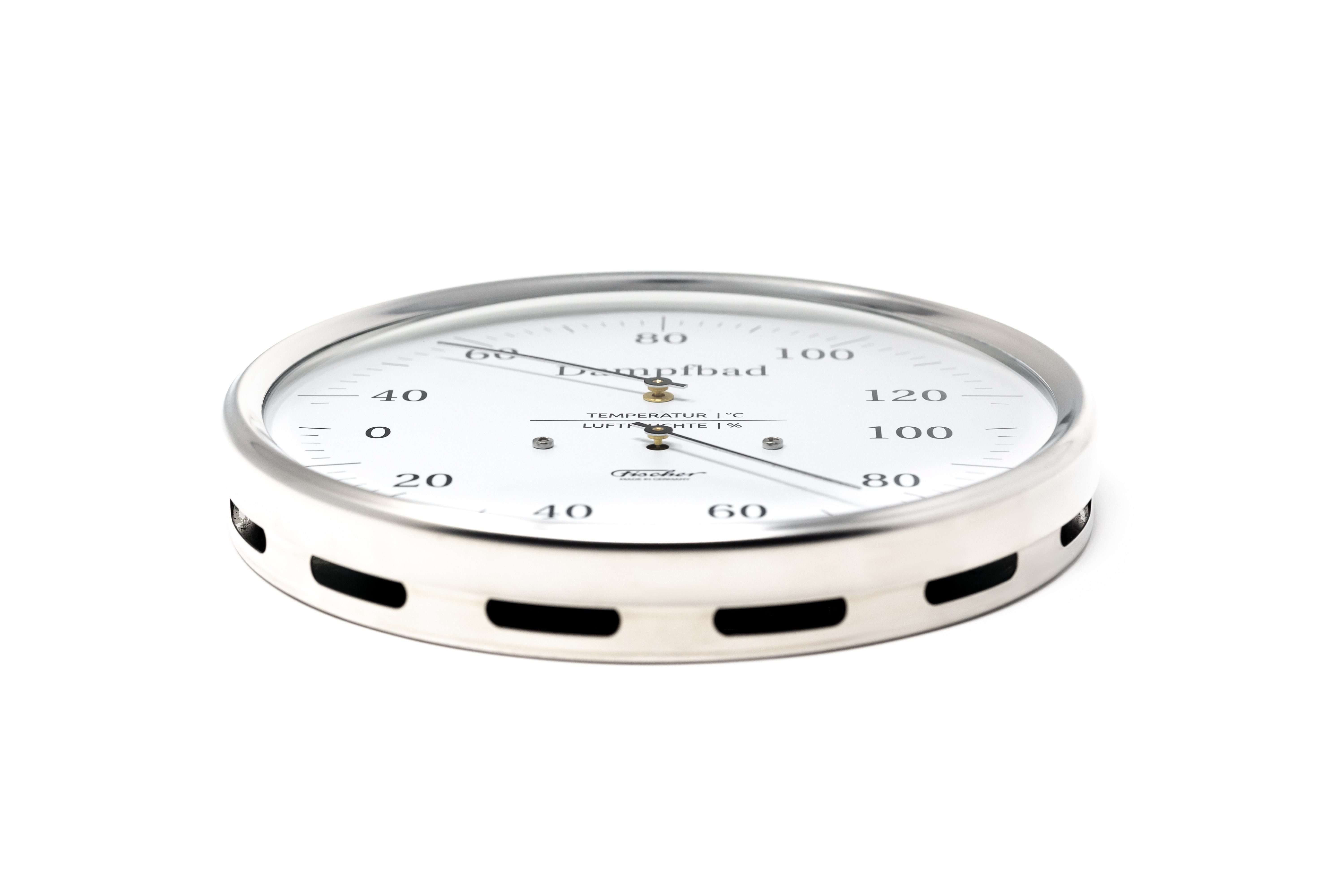 Fischer Klimamesser Fischer 182.01 Sauna-Thermohygrometer 130 mm Edelstahl Made in Germany