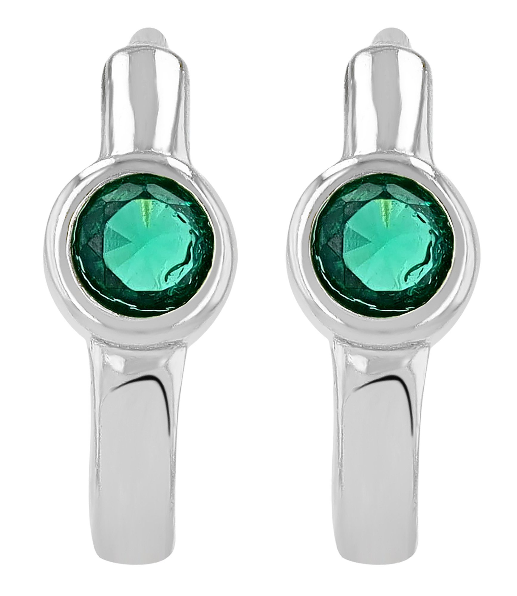 Adelia´s Klappcreolen Ohrringe – Klappcreole aus 925 Silber mit Zirkonia, Ein stilvolles Geschenk für besondere Momente