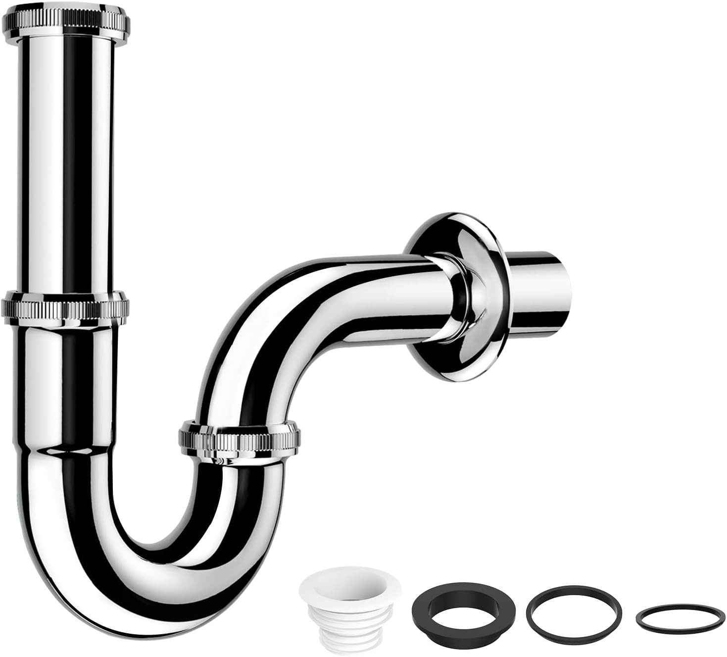 SURFOU Siphon Siphon Waschbecken Edelstahl 1 1/4 Zoll, Geruchsverschluss Rohr