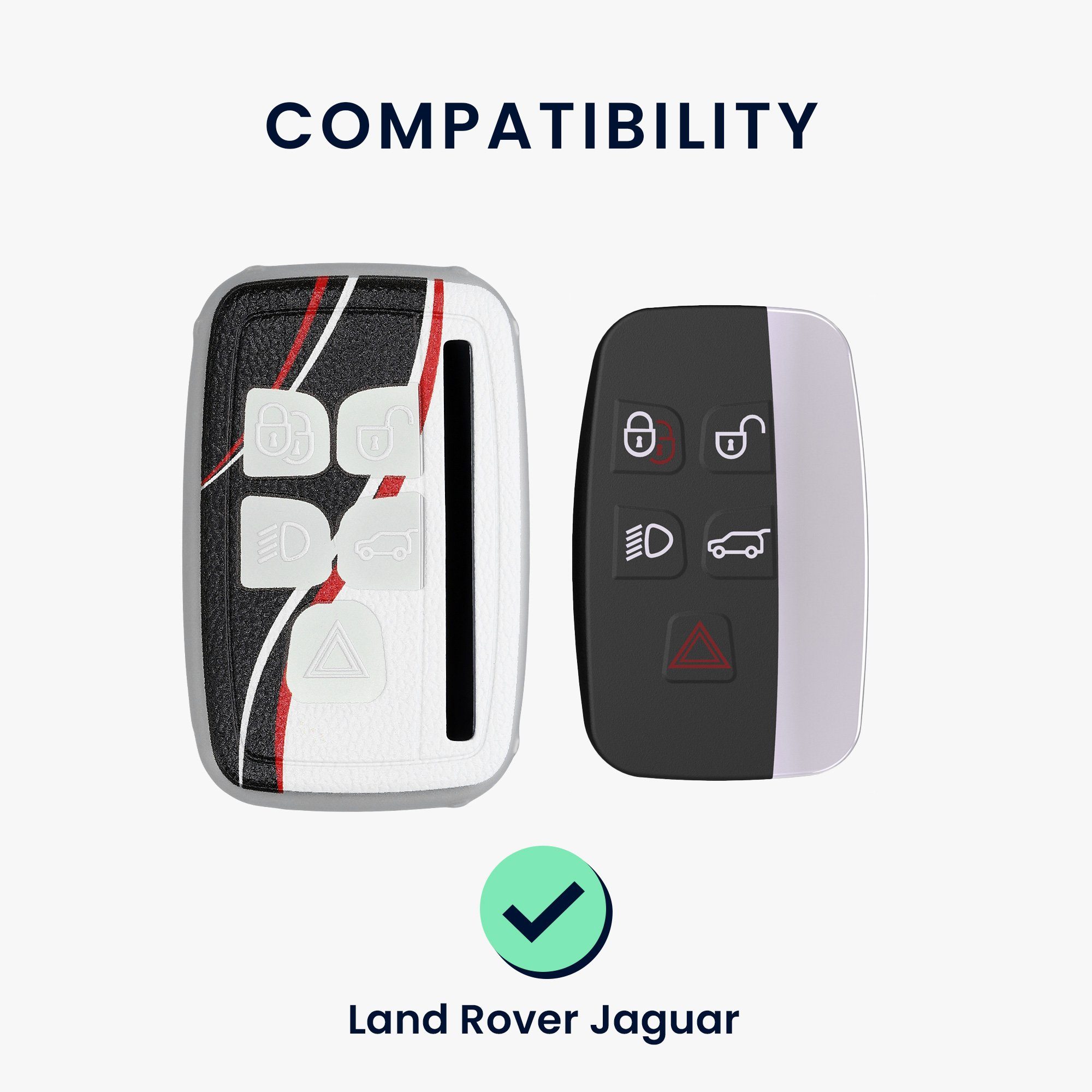 Rover Schlüsseltasche Cover für Hülle kwmobile Jaguar, TPU Schlüsselhülle Land Schutzhülle Autoschlüssel