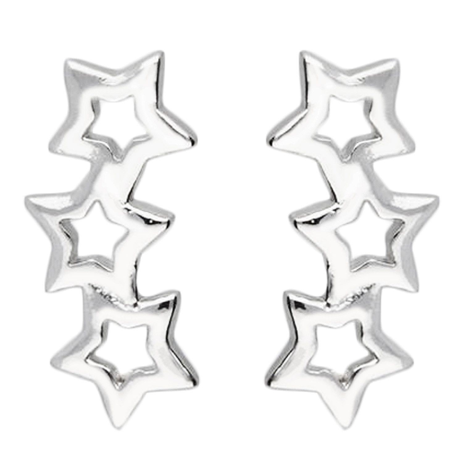 LÖB Paar Ohrstecker Silber Ohrringe Sterne Bogen Ohrstecker Damen Ohrklette günstig online kaufen