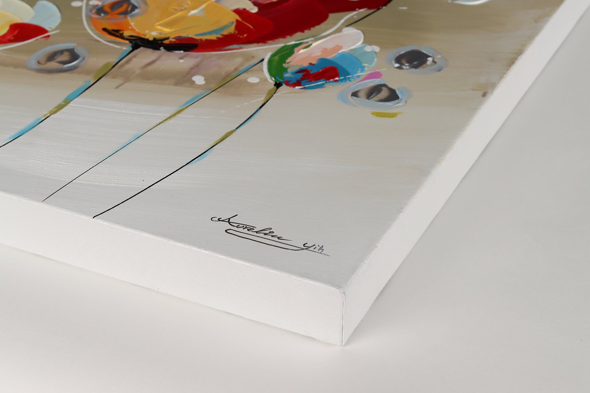 KUNSTLOFT Gemälde Rebellion der Farben 60x60 cm, Leinwandbild 100% HANDGEMALT Wandbild Wohnzimmer