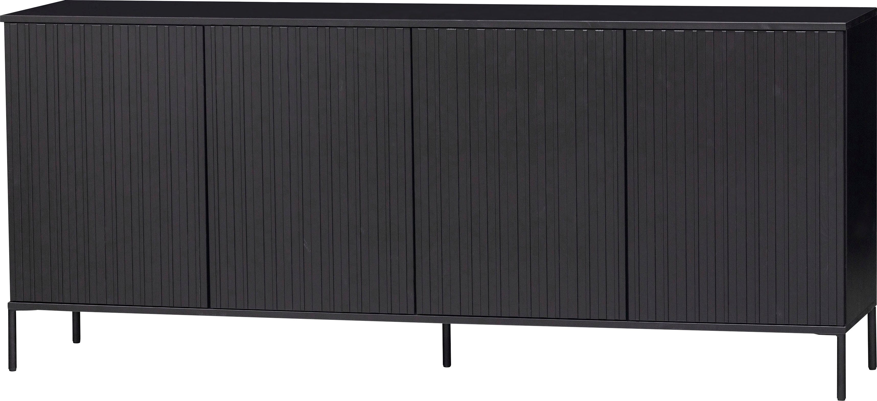 WOOOD Sideboard New Gravure, Kommode mit grafischen Relieftüren, H 85 cm x B 200 cm