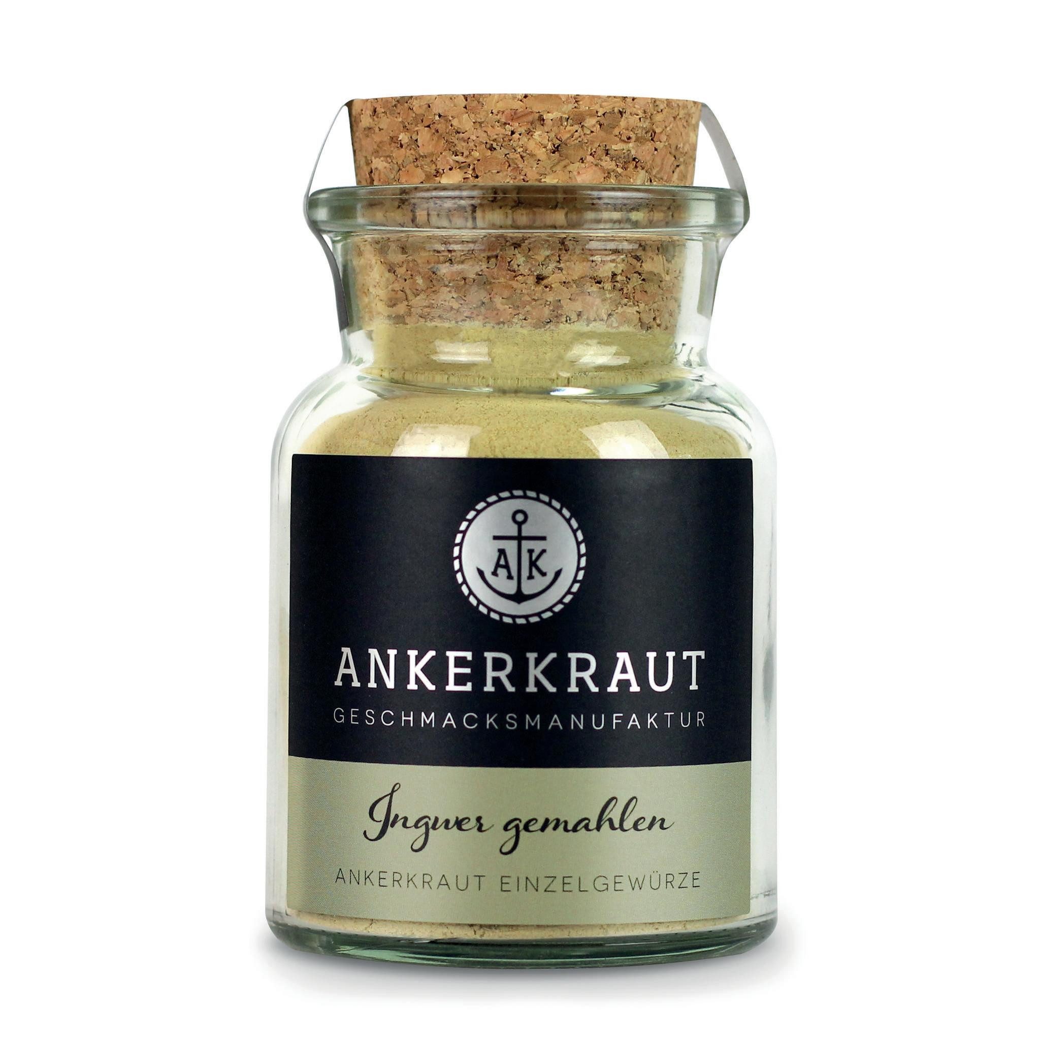 Ankerkraut Gewürz Ingwer, gemahlen, Ingwer, gemahlen, 65g im Korkenglas