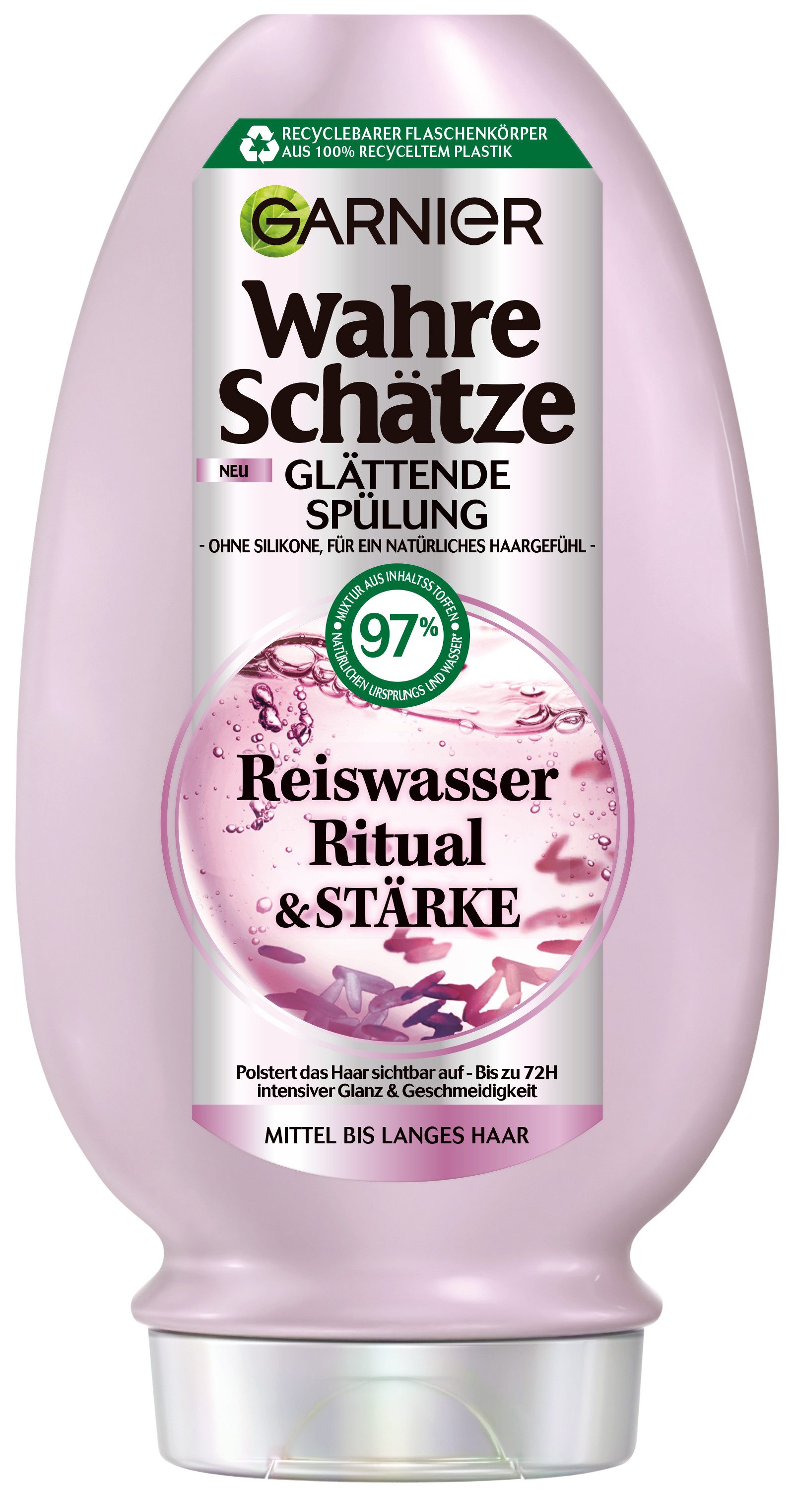 GARNIER Haarspülung Garnier Wahre Schätze Reiswasser Ritual Spülung (6er Packung), Packung, 6-tlg., mit Reiswasser und Stärke, ohne Silikone, vegane Haarspülung