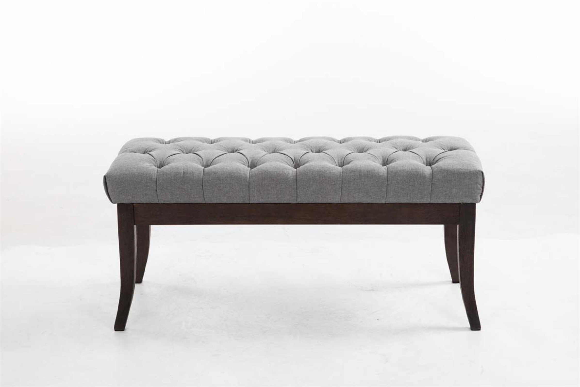 TPFLiving Sitzbank Romeo 100 cm - Polsterbank im Chesterfield Design (Kunstleder Sitzbank mit stabilem Holzgestell, 1-St), Maße (HxBxT): 46 x 100 x 38 cm - Gewicht: 11 kg grau