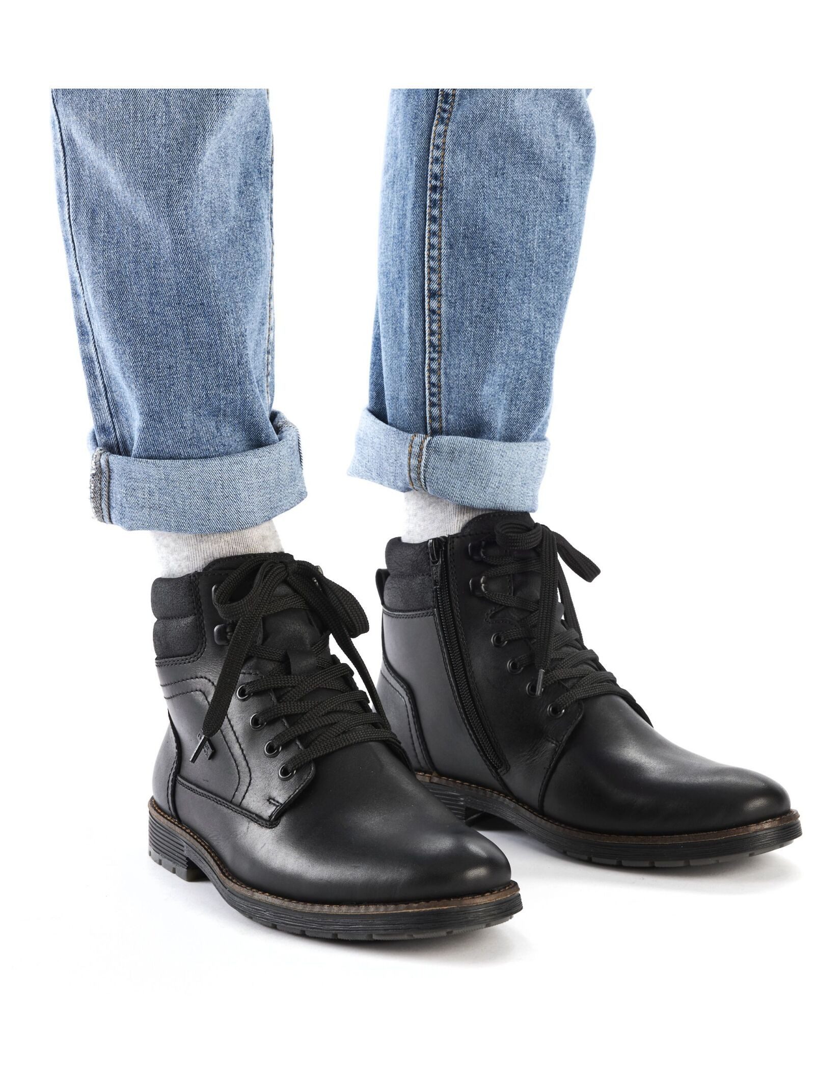 Rieker Rieker Stiefelette Glattleder Schnürstiefelette