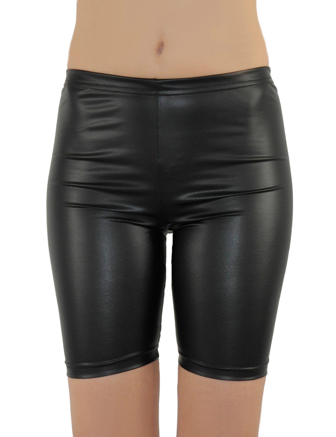 SYS Shorts Shorts Mini-Hose Kurz Glanz-Matt in Latex Leder Lack Optik Sport Disco