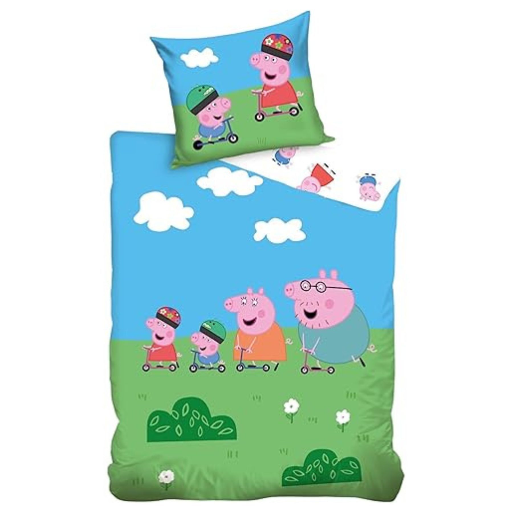 Peppa Pig Bettwäsche Kinder Bettbezug Kissenbezug Baumwolle 140 × 200 cm, Baumwolle