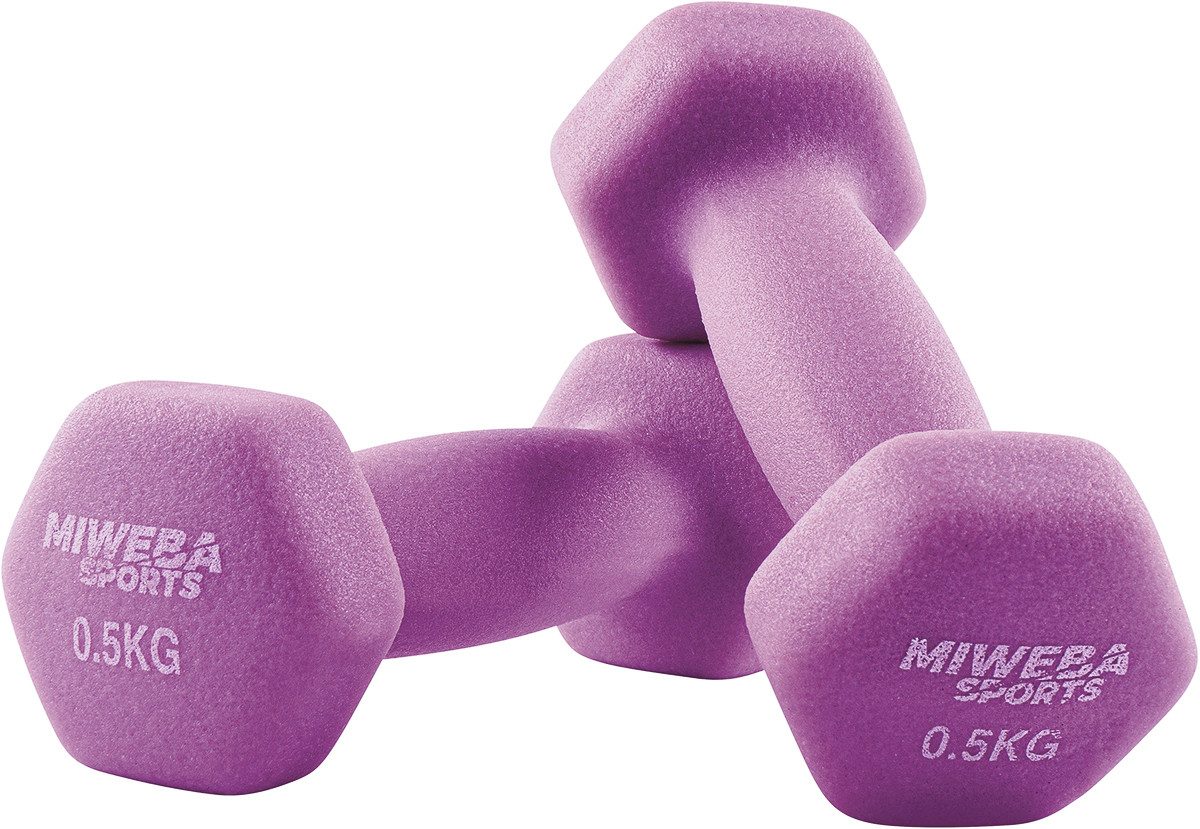Miweba Sports Kurzhantel Gymnastikhanteln NKH100 - 9 Gewichtsklassen, (Set, Hanteln, Kurzhanteln, Gymnastikhanteln, Hantelset), Aerobic Hantel Set Kurzhantel Fitnesshanteln Gewichte