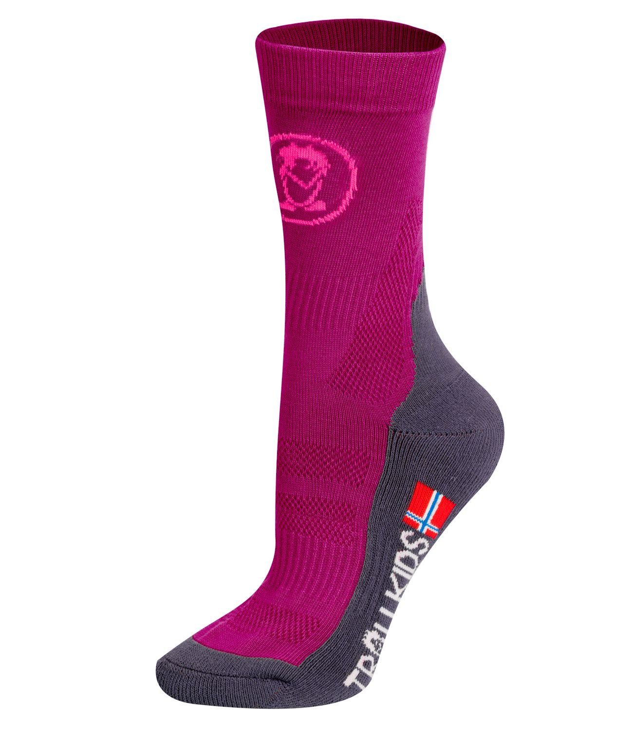 TROLLKIDS Wandersocken Trekking Mid Socks II Schnelltrocknend Magenta