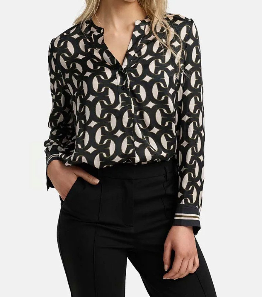CATNOIR Hemdbluse Bluse in Viskose Satin CATNOIR muster
