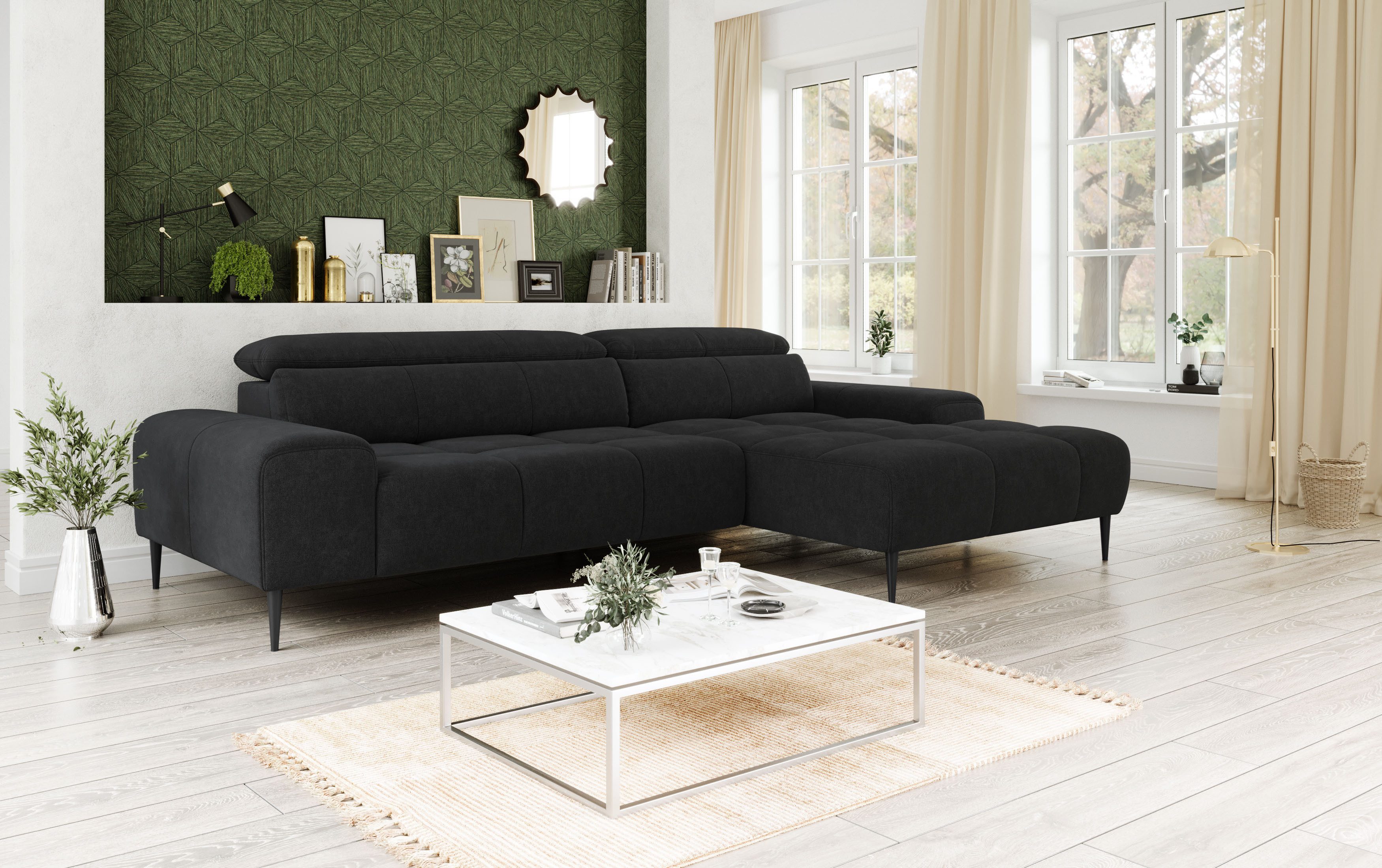 COTTA Ecksofa Theo L-Form, B: 290 cm, mit Kopfteilverstellung, optional Sitztiefenverstellung