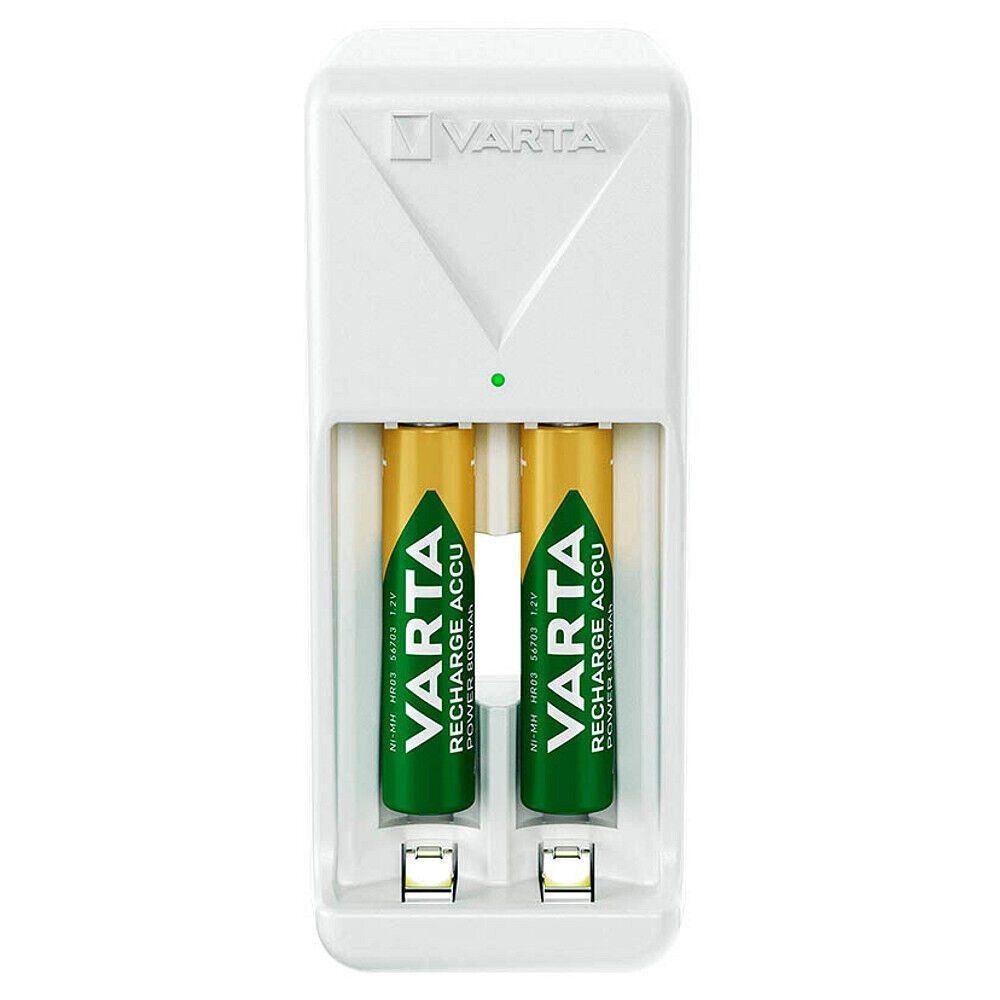 VARTA varta mini charger 2xAA Ladegerät 2100mAh Rasierer-Ladestation (2xAA Ladegerät 2100mAh, Erkennung defekter Akkus)